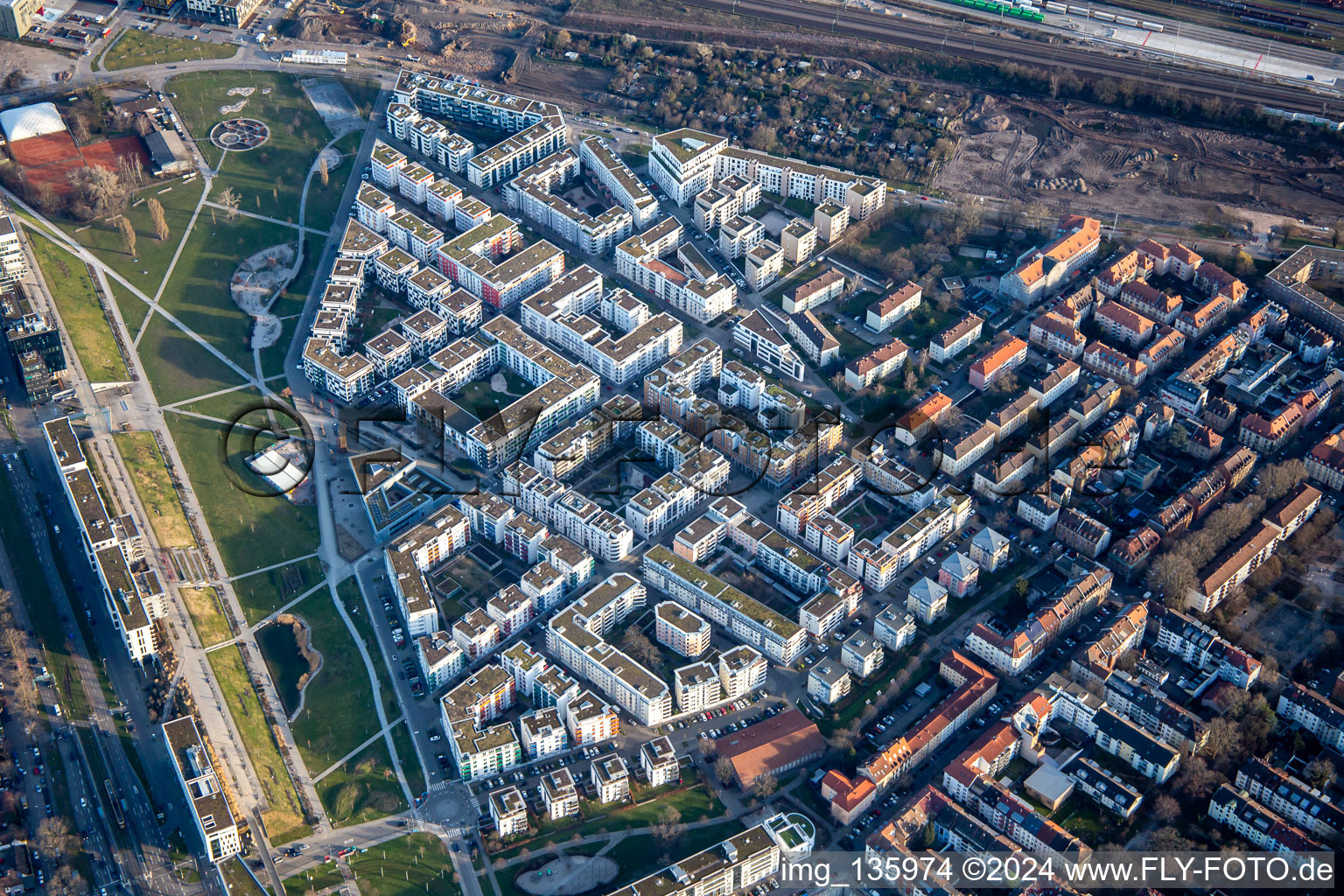 New" Südstadt in the district Südstadt in Karlsruhe in the state Baden-Wuerttemberg, Germany