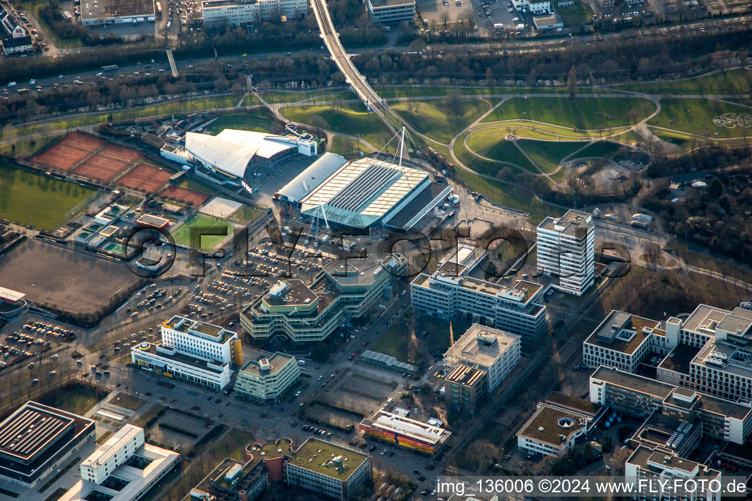 Europahalle and Europabad in the district Südweststadt in Karlsruhe in the state Baden-Wuerttemberg, Germany