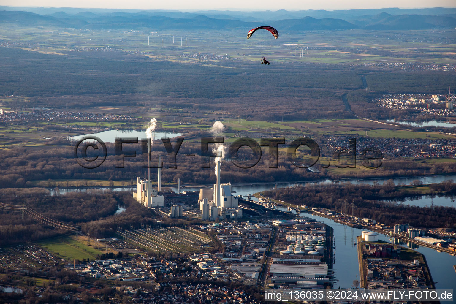 EnBW Rhine power plant in the district Daxlanden in Karlsruhe in the state Baden-Wuerttemberg, Germany