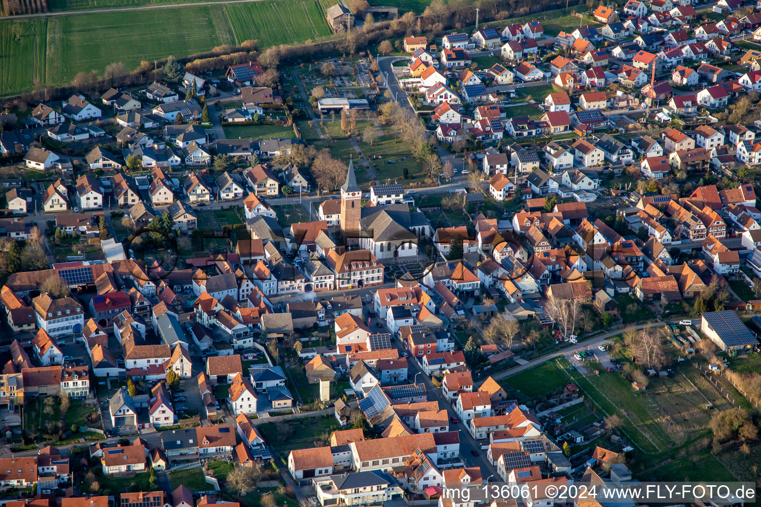 Main Street in the district Schaidt in Wörth am Rhein in the state Rhineland-Palatinate, Germany