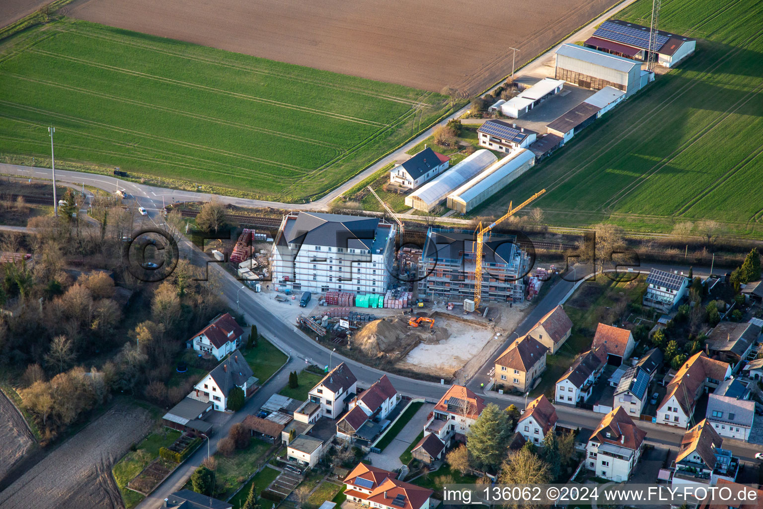 New construction of age-appropriate apartment at the railway crossing in the district Schaidt in Wörth am Rhein in the state Rhineland-Palatinate, Germany