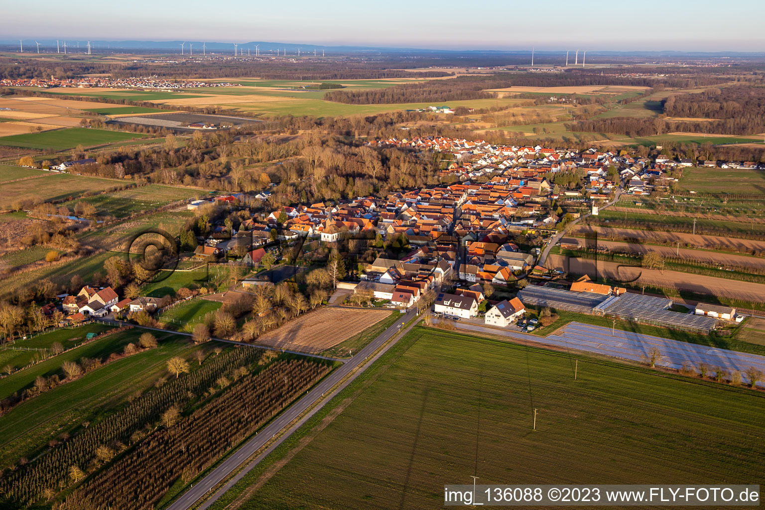 Aerial view of From the west in Winden in the state Rhineland-Palatinate, Germany