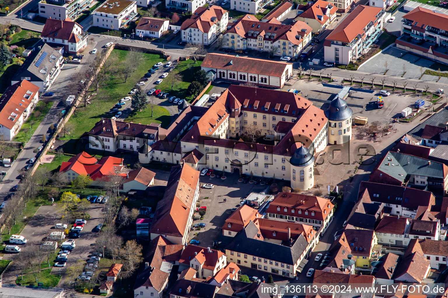 Oblique view of Castle Bad Bergzabern in Bad Bergzabern in the state Rhineland-Palatinate, Germany