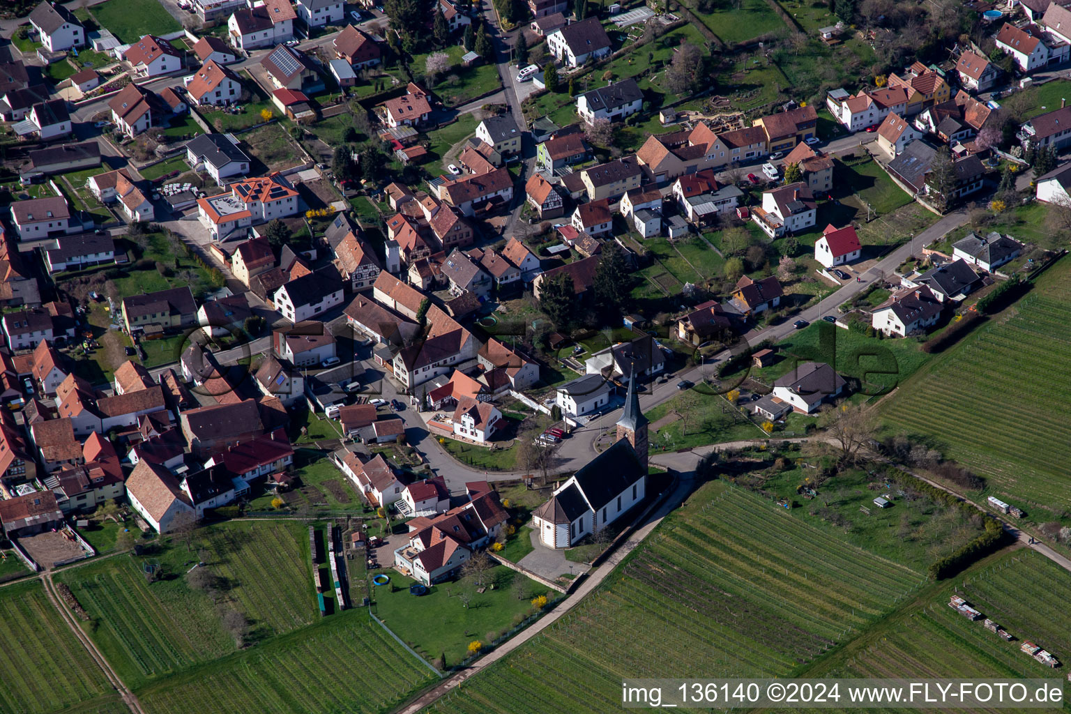 Parish vineyard and Protestant Church Rechtenbach - Protestant parish Schweigen-Rechtenbach in the district Rechtenbach in Schweigen-Rechtenbach in the state Rhineland-Palatinate, Germany