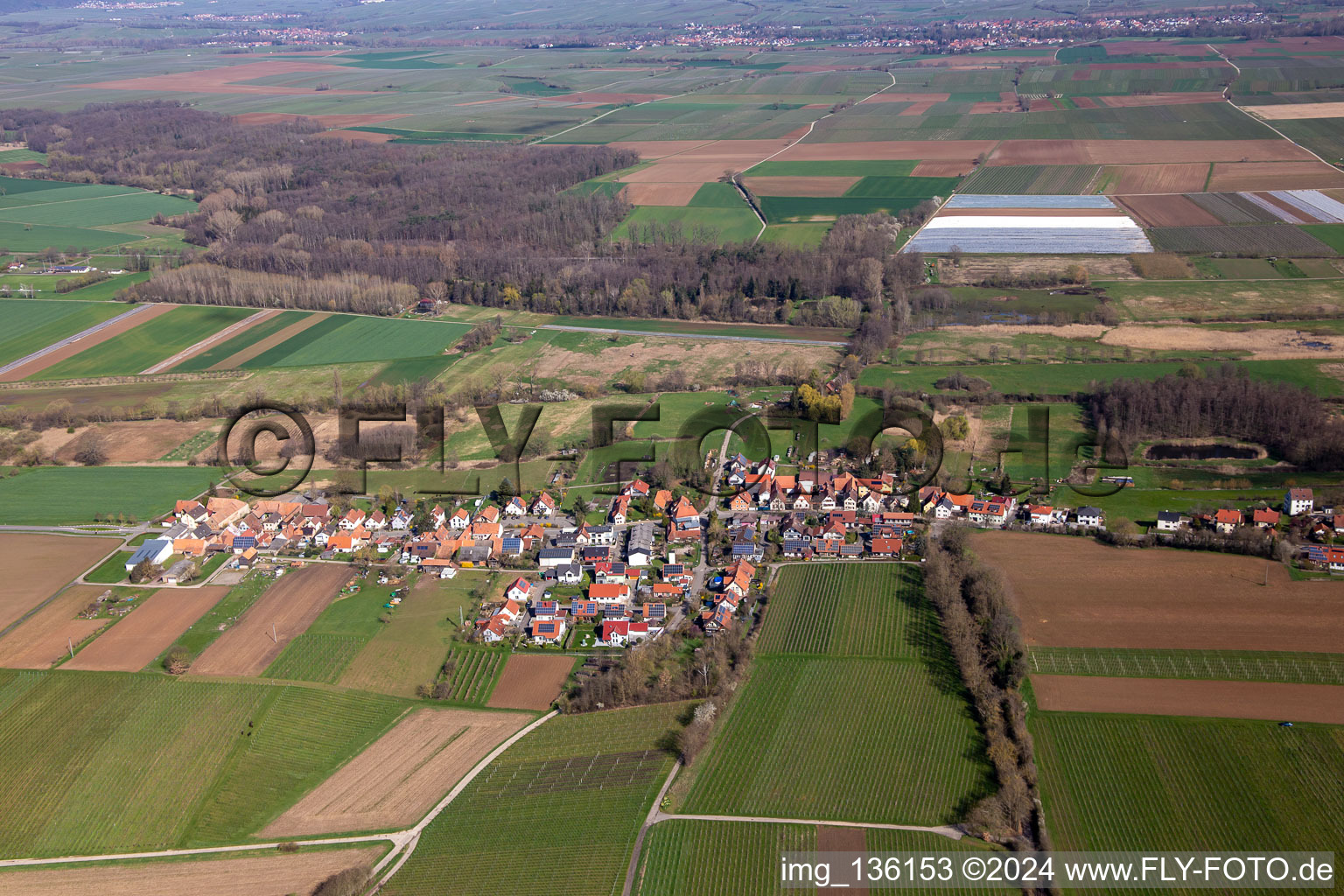 Aerial view of From the south in Hergersweiler in the state Rhineland-Palatinate, Germany