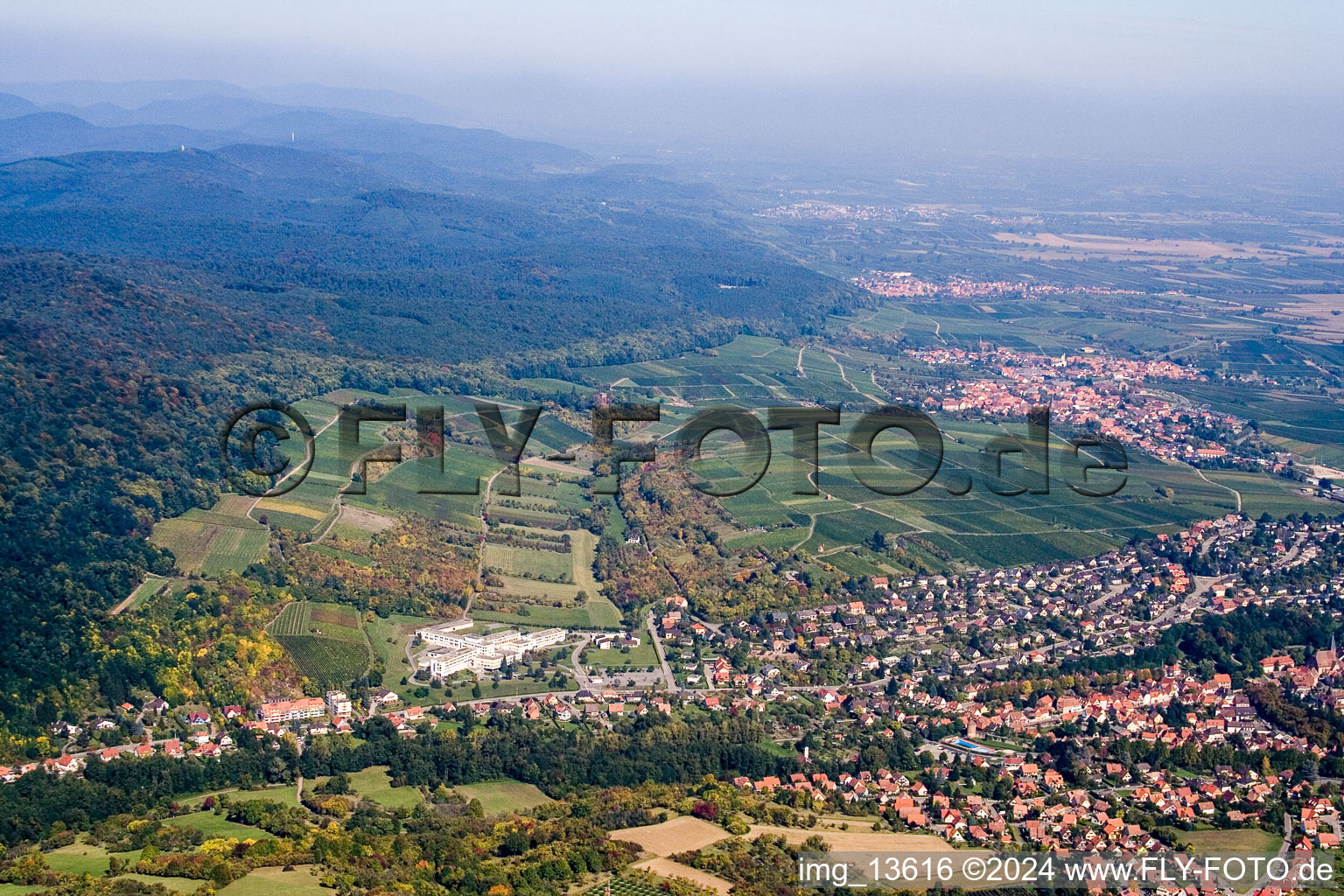 Oblique view of Sonnenberg after silence in Wissembourg in the state Bas-Rhin, France