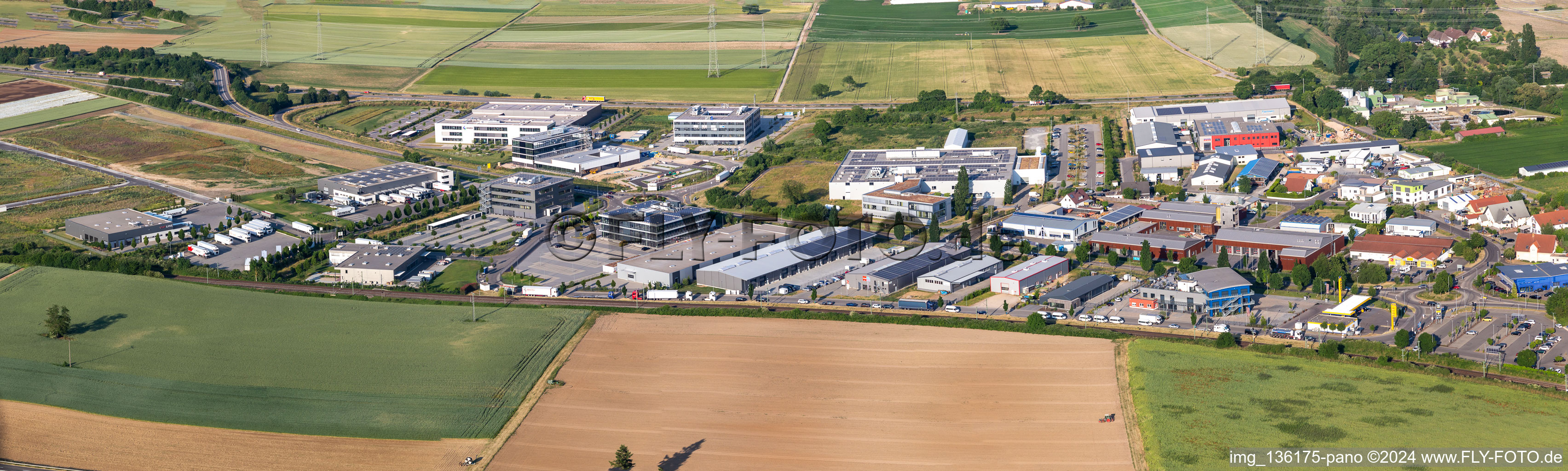 Industrial Area North Panorama in Rülzheim in the state Rhineland-Palatinate, Germany