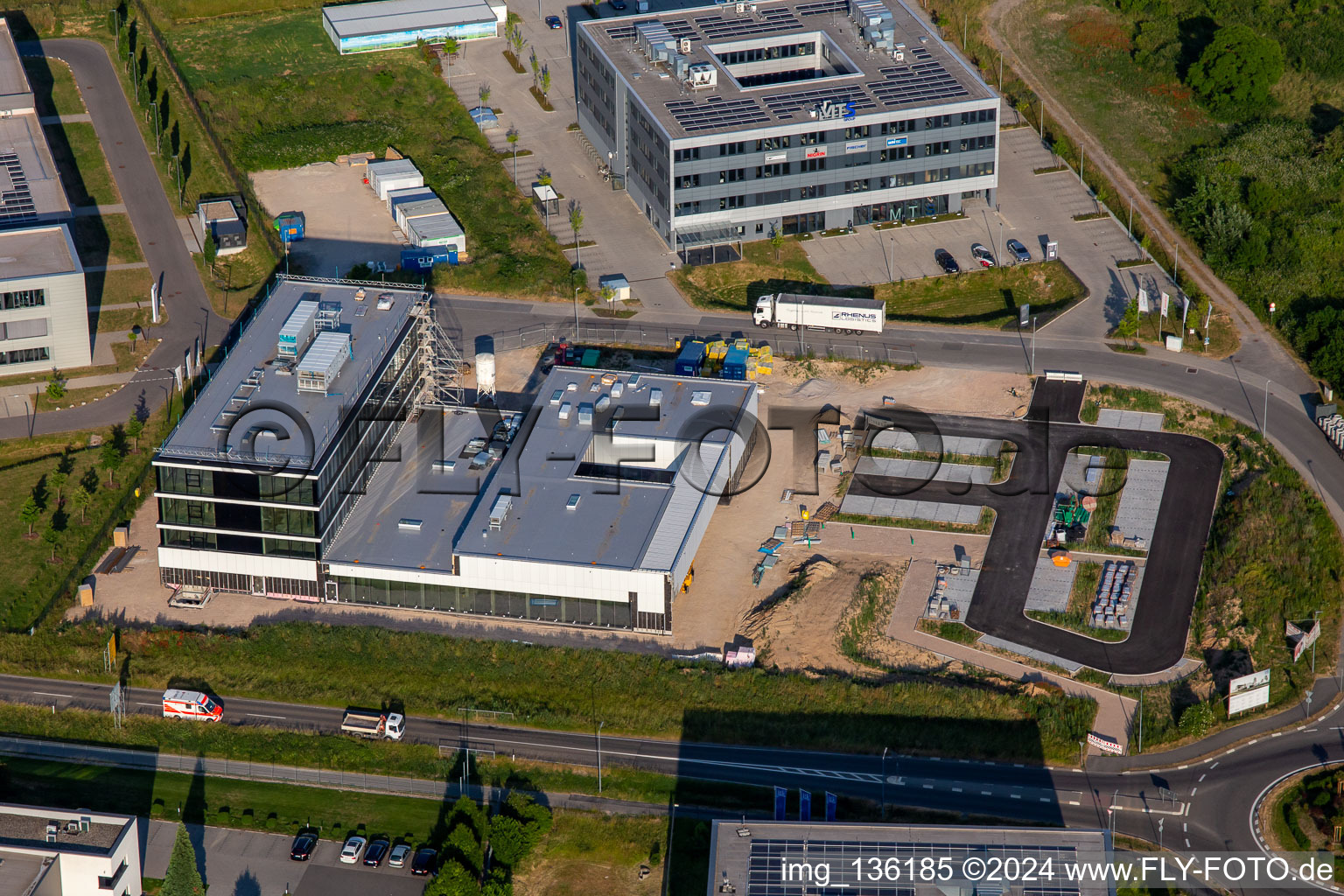 Aerial view of Kardex Software GmbH in Rülzheim in the state Rhineland-Palatinate, Germany