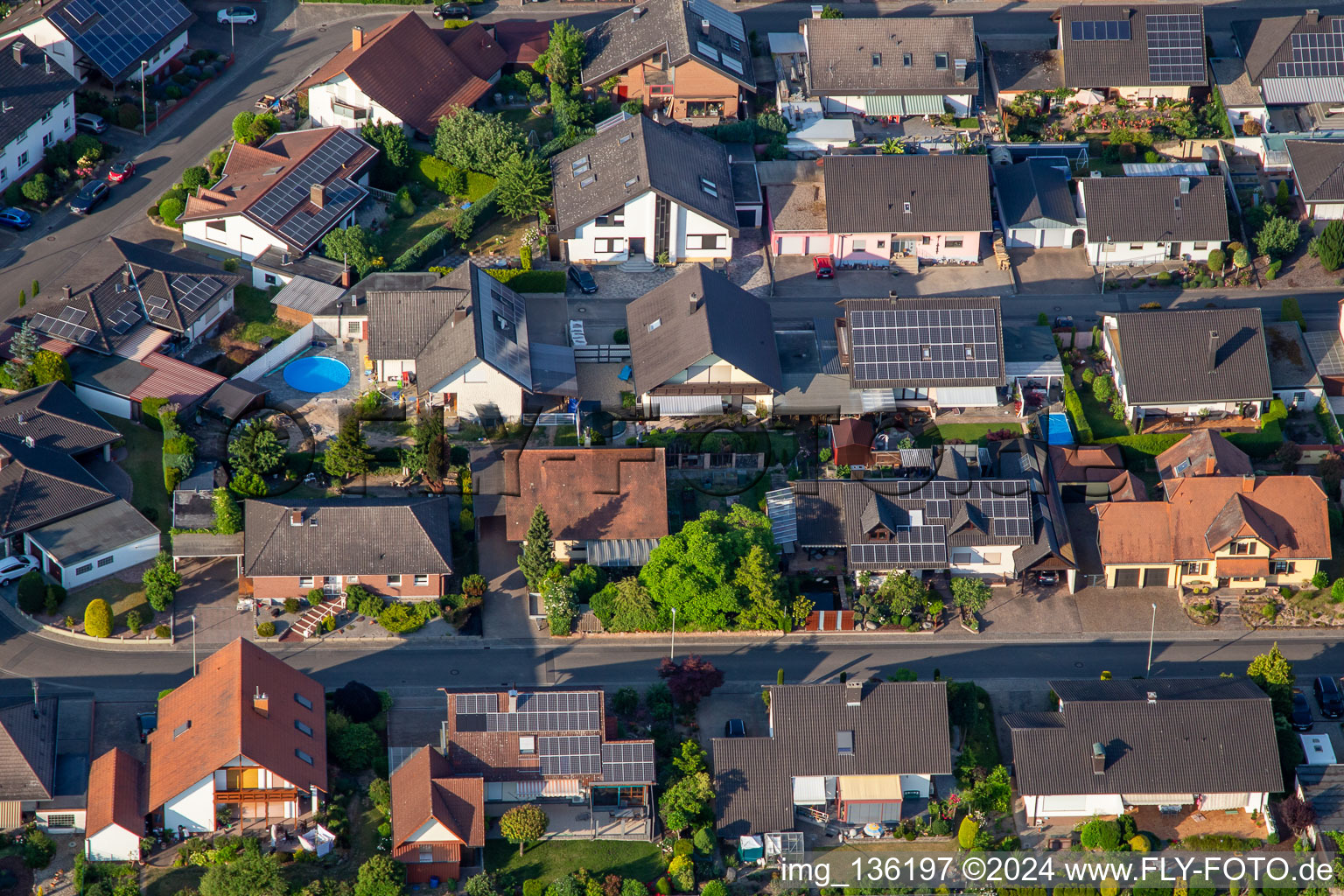 Aerial view of South ring from the west in Kuhardt in the state Rhineland-Palatinate, Germany