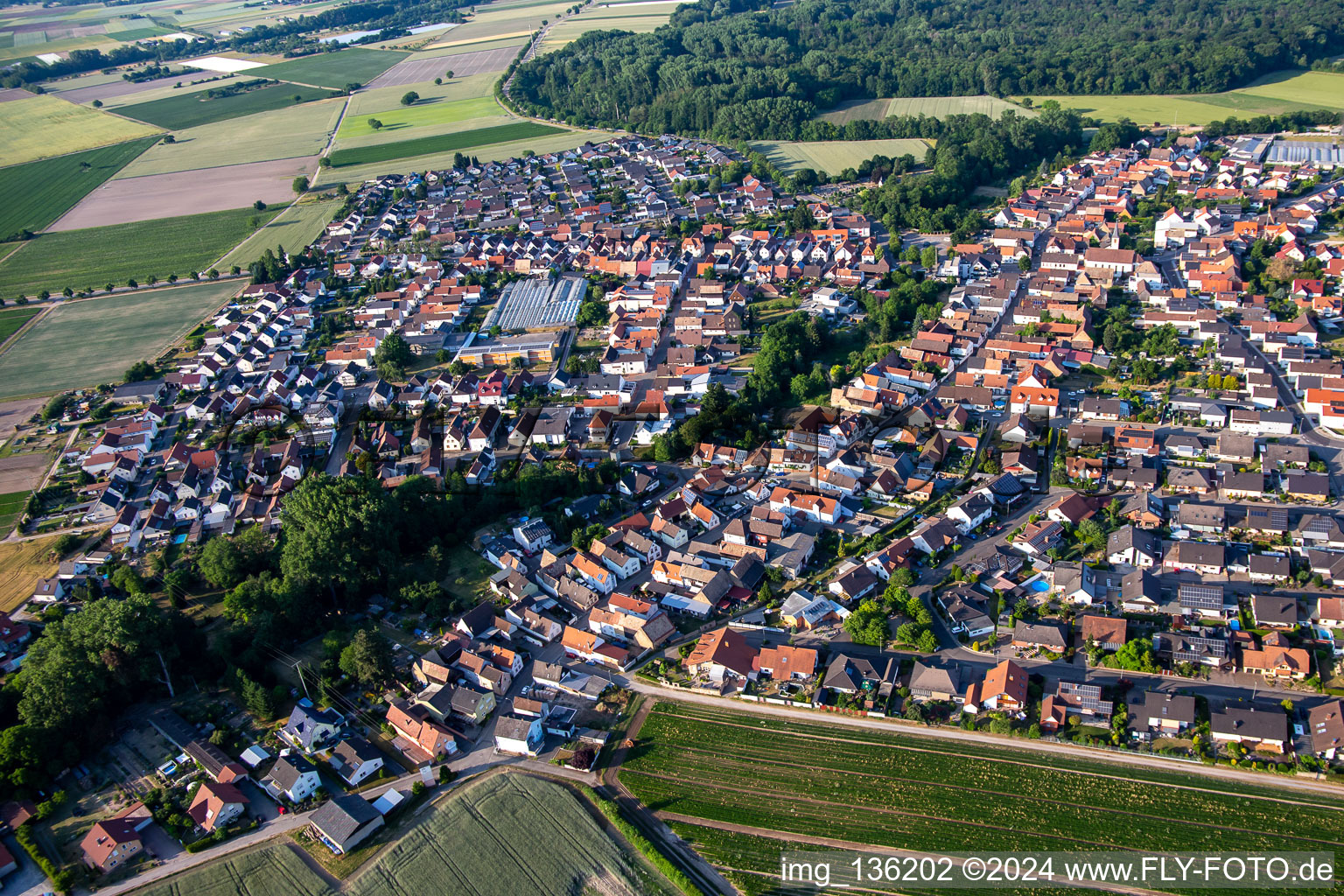 Main Street - from the south in Kuhardt in the state Rhineland-Palatinate, Germany