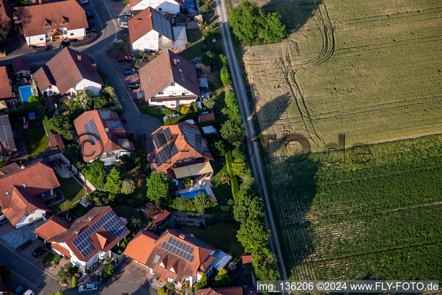 Aerial view of On the high bank in Kuhardt in the state Rhineland-Palatinate, Germany