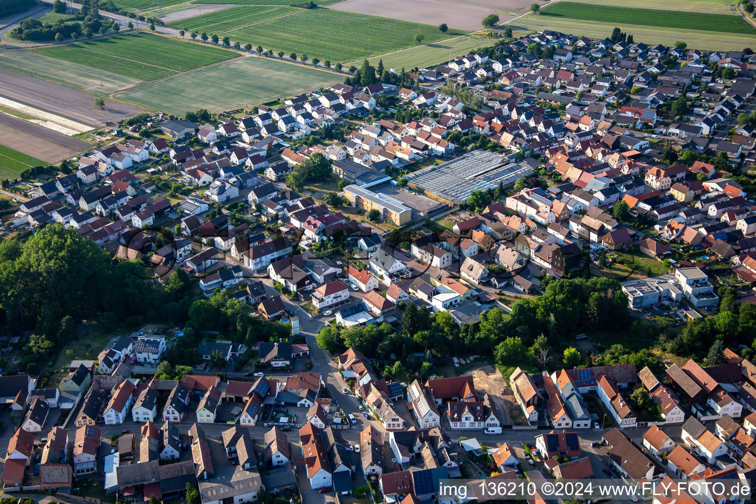 Main Street - from the southeast in Kuhardt in the state Rhineland-Palatinate, Germany