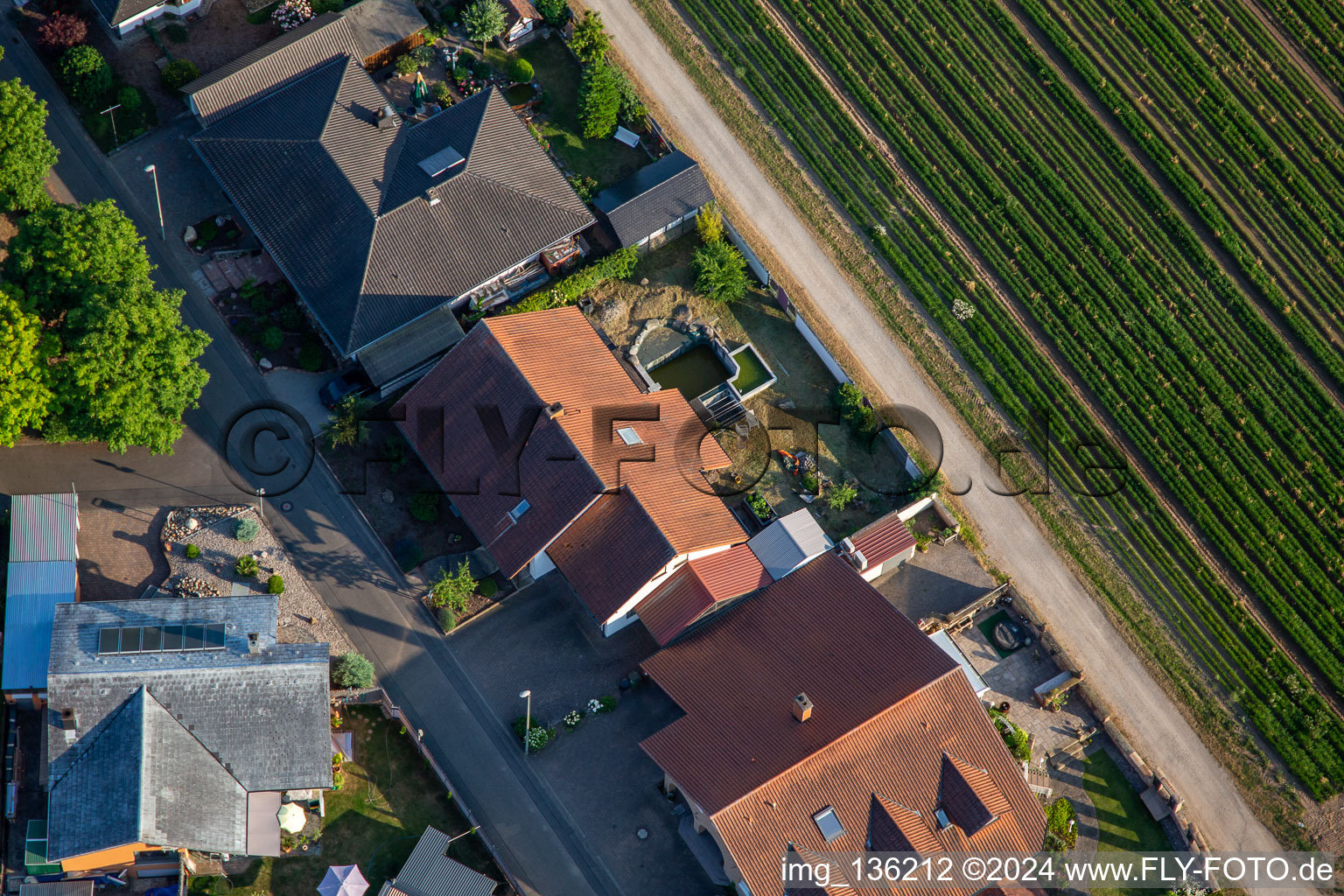 Oblique view of South Ring from the West in Kuhardt in the state Rhineland-Palatinate, Germany