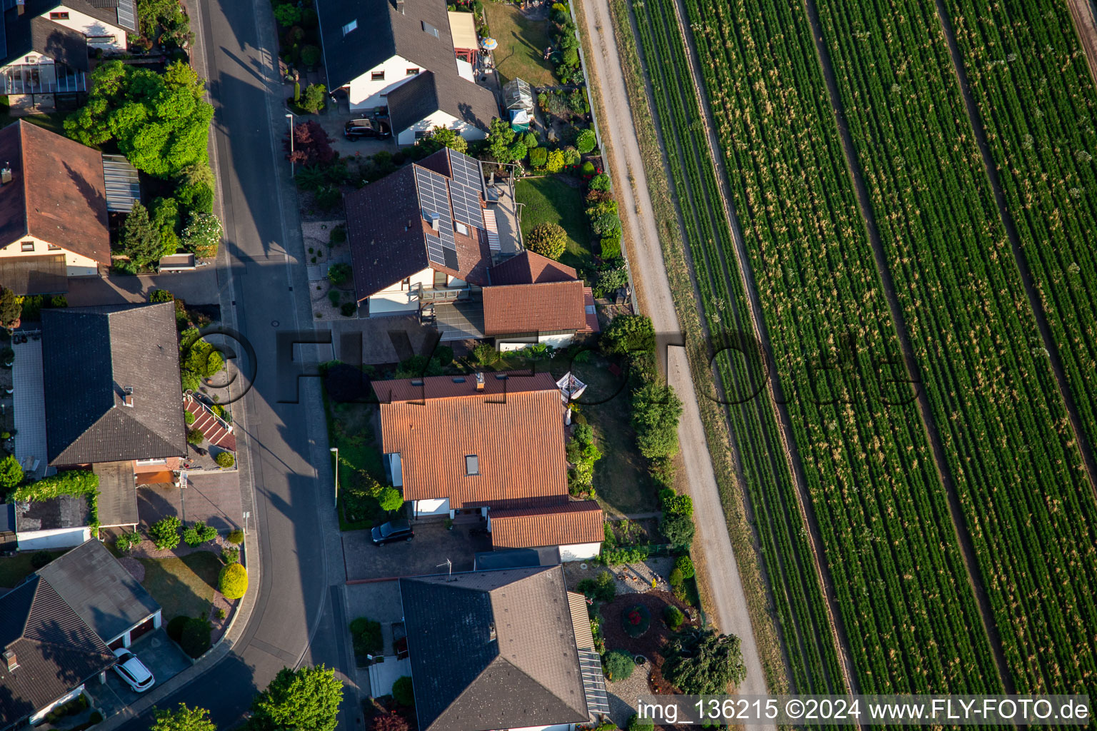 South Ring from the West in Kuhardt in the state Rhineland-Palatinate, Germany seen from above