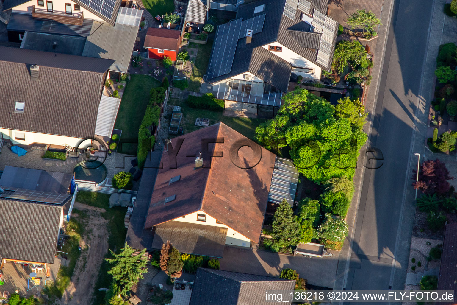 Bird's eye view of South Ring from the West in Kuhardt in the state Rhineland-Palatinate, Germany