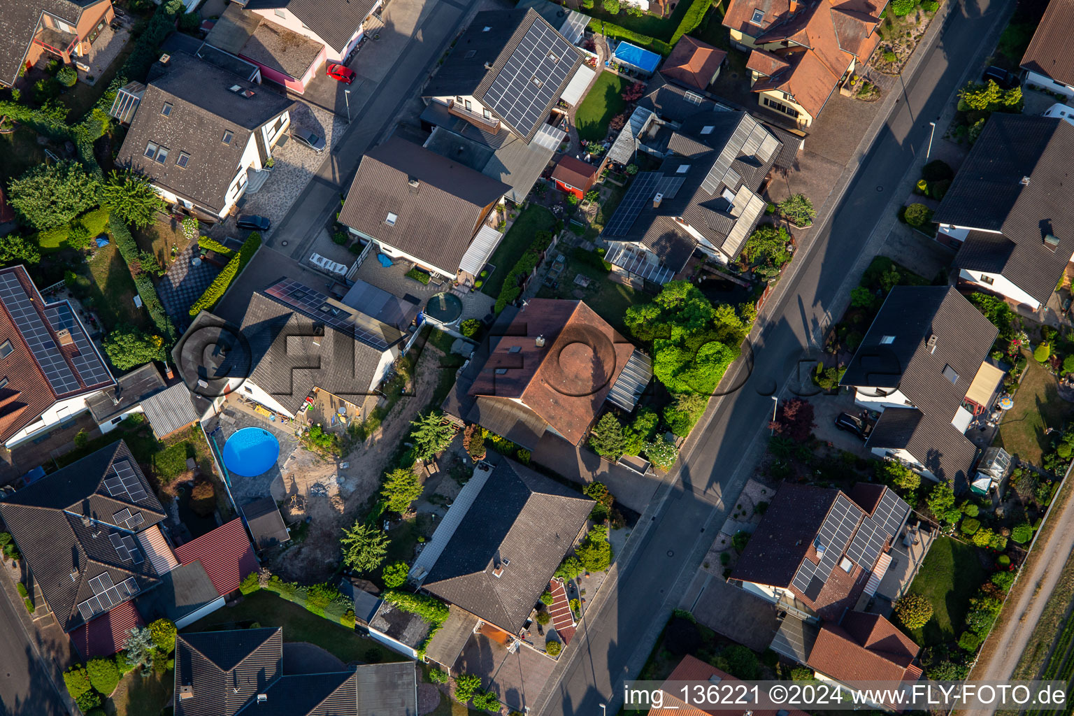 South Ring from the West in Kuhardt in the state Rhineland-Palatinate, Germany viewn from the air