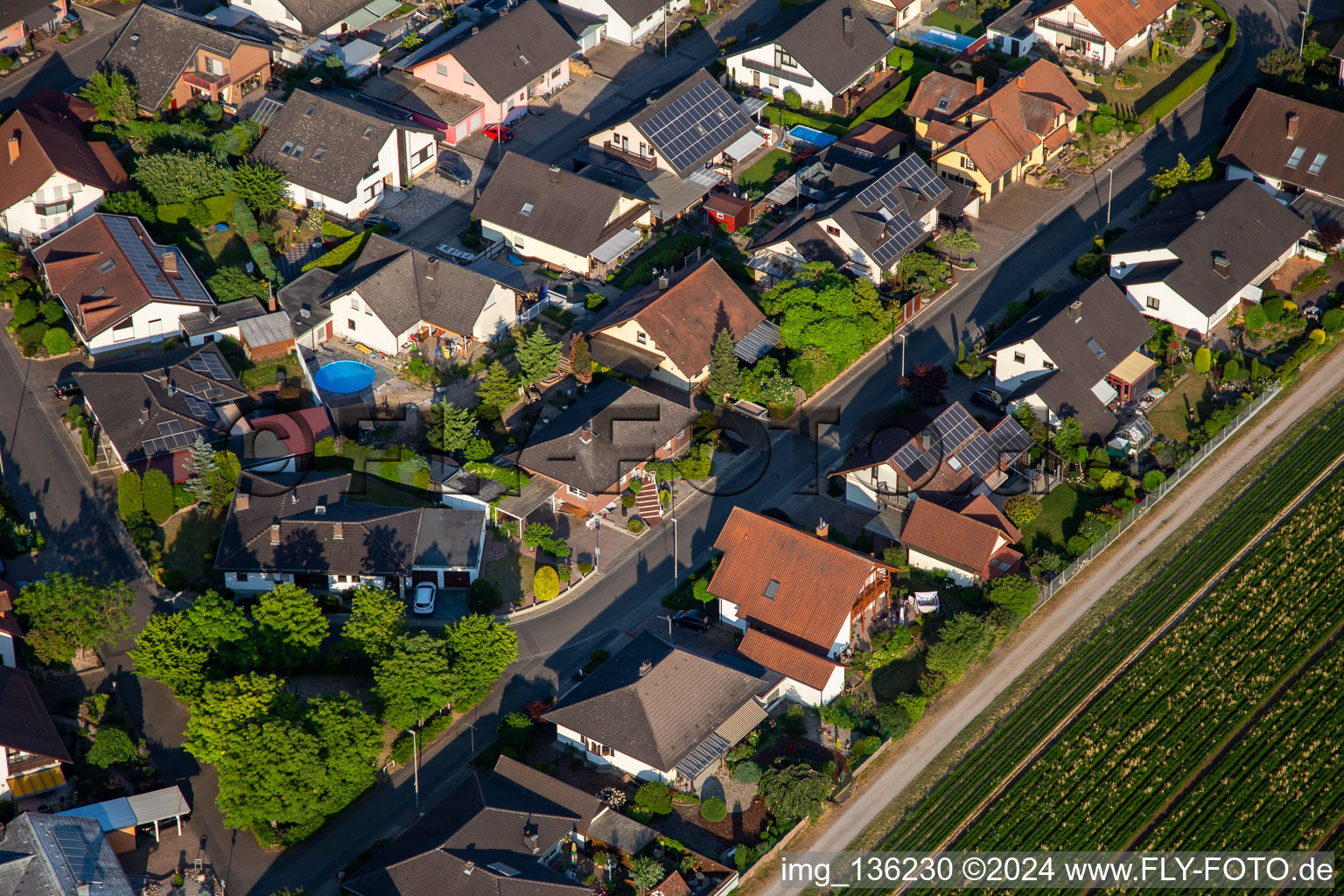 South ring from the west in Kuhardt in the state Rhineland-Palatinate, Germany from the drone perspective