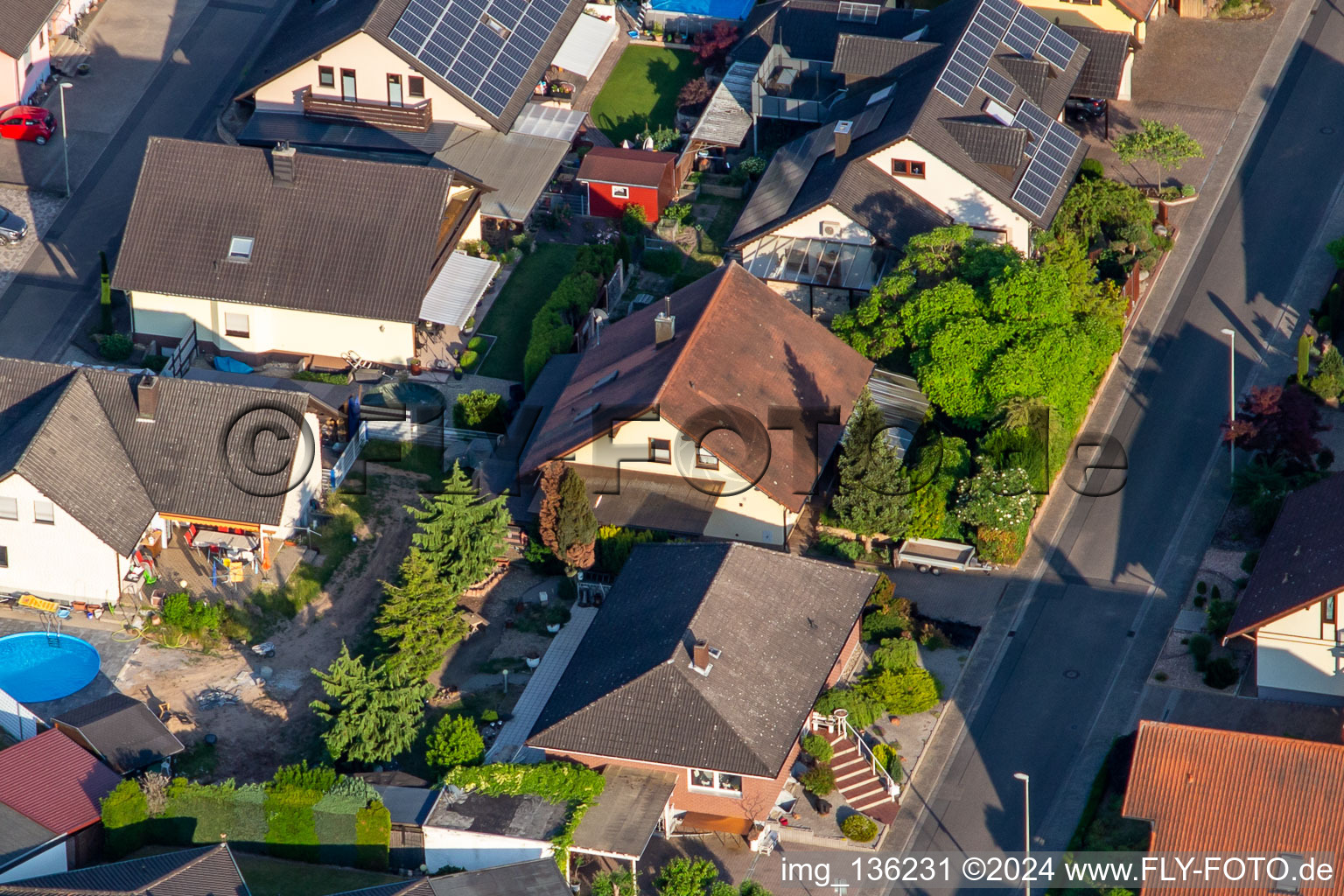 South Ring from the West in Kuhardt in the state Rhineland-Palatinate, Germany from a drone