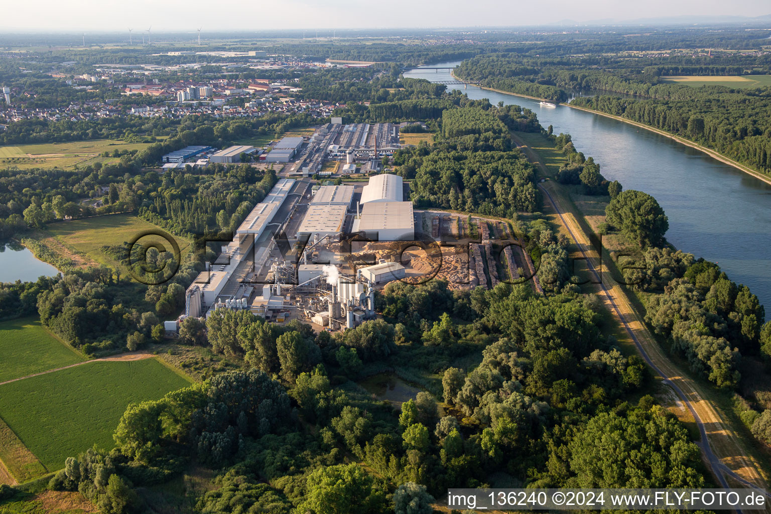 Aerial view of Rheinspan GmbH & Co. KG in Germersheim in the state Rhineland-Palatinate, Germany