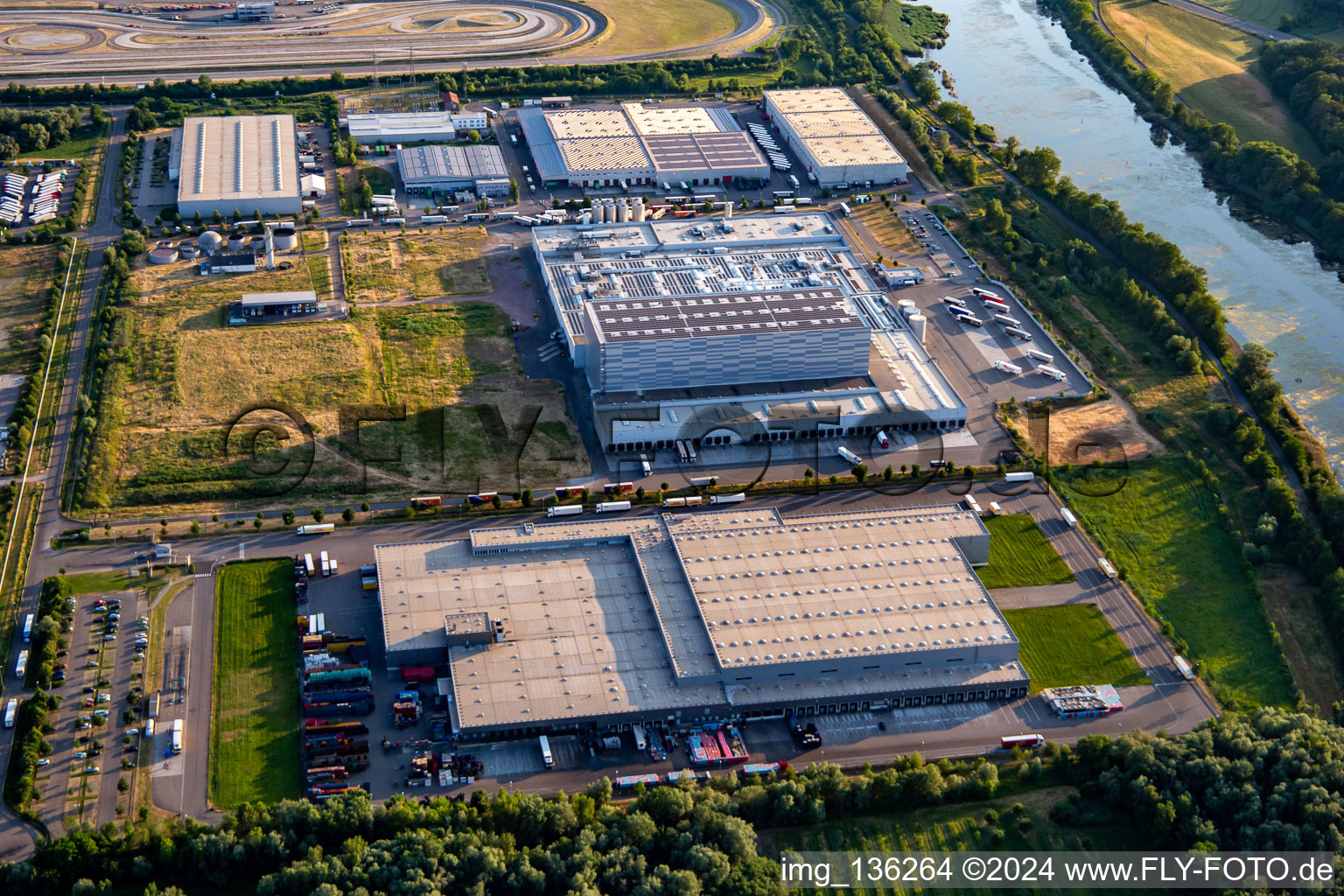 Aerial view of MEG Wörth am Rhein GmbH in Wörth am Rhein in the state Rhineland-Palatinate, Germany