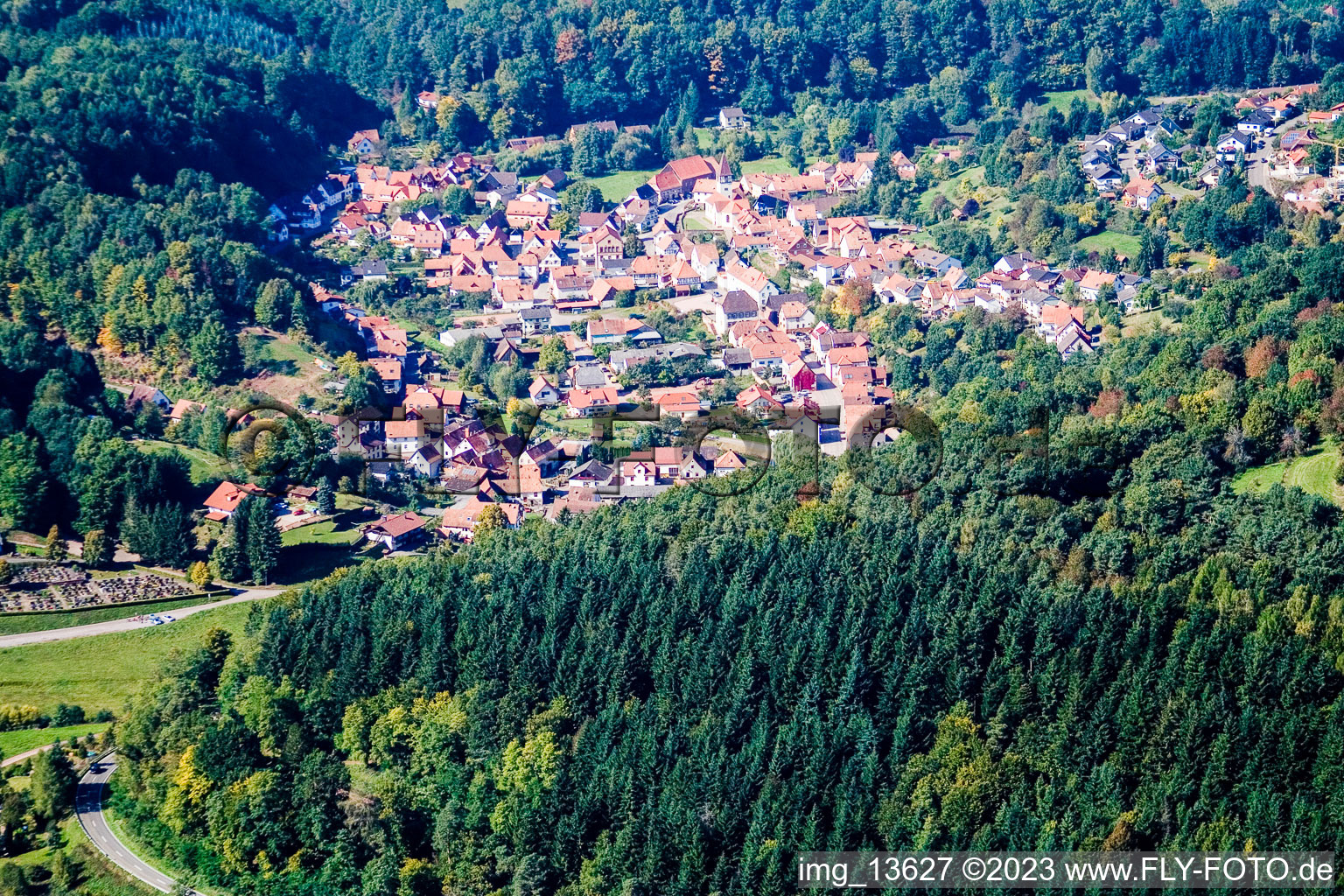 Nothweiler in the state Rhineland-Palatinate, Germany out of the air