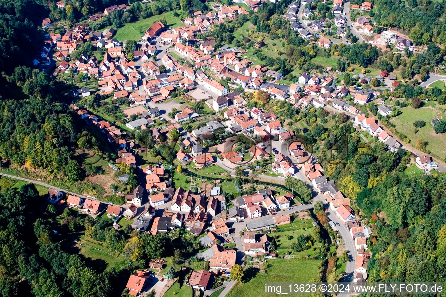 Bundenthal in the state Rhineland-Palatinate, Germany from the drone perspective