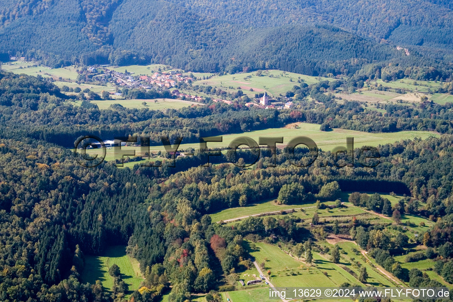 Bundenthal in the state Rhineland-Palatinate, Germany from a drone