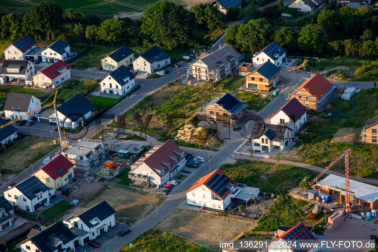 Aerial photograpy of New development Rosenweg in Kandel in the state Rhineland-Palatinate, Germany