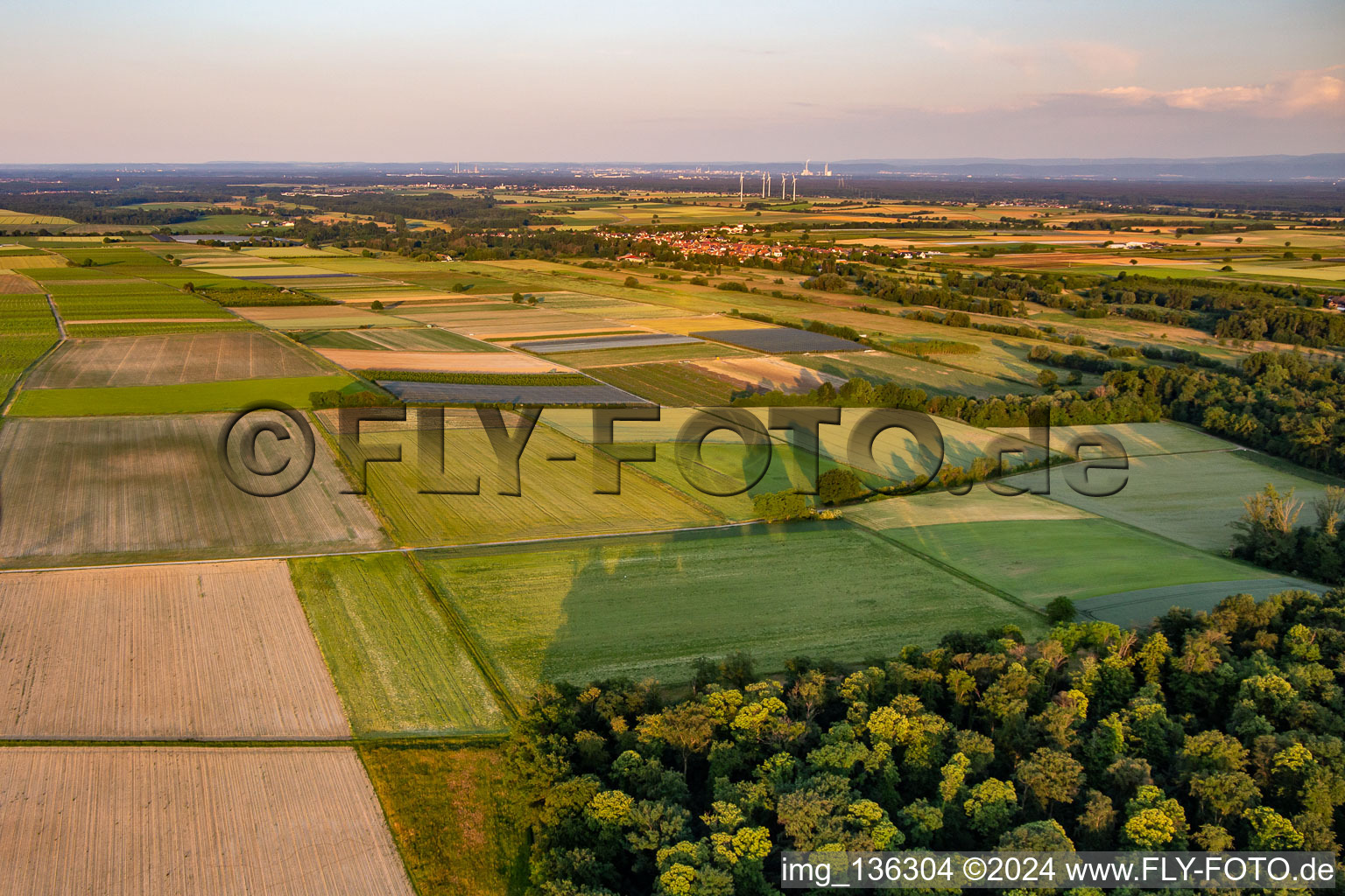 District Mühlhofen in Billigheim-Ingenheim in the state Rhineland-Palatinate, Germany from a drone