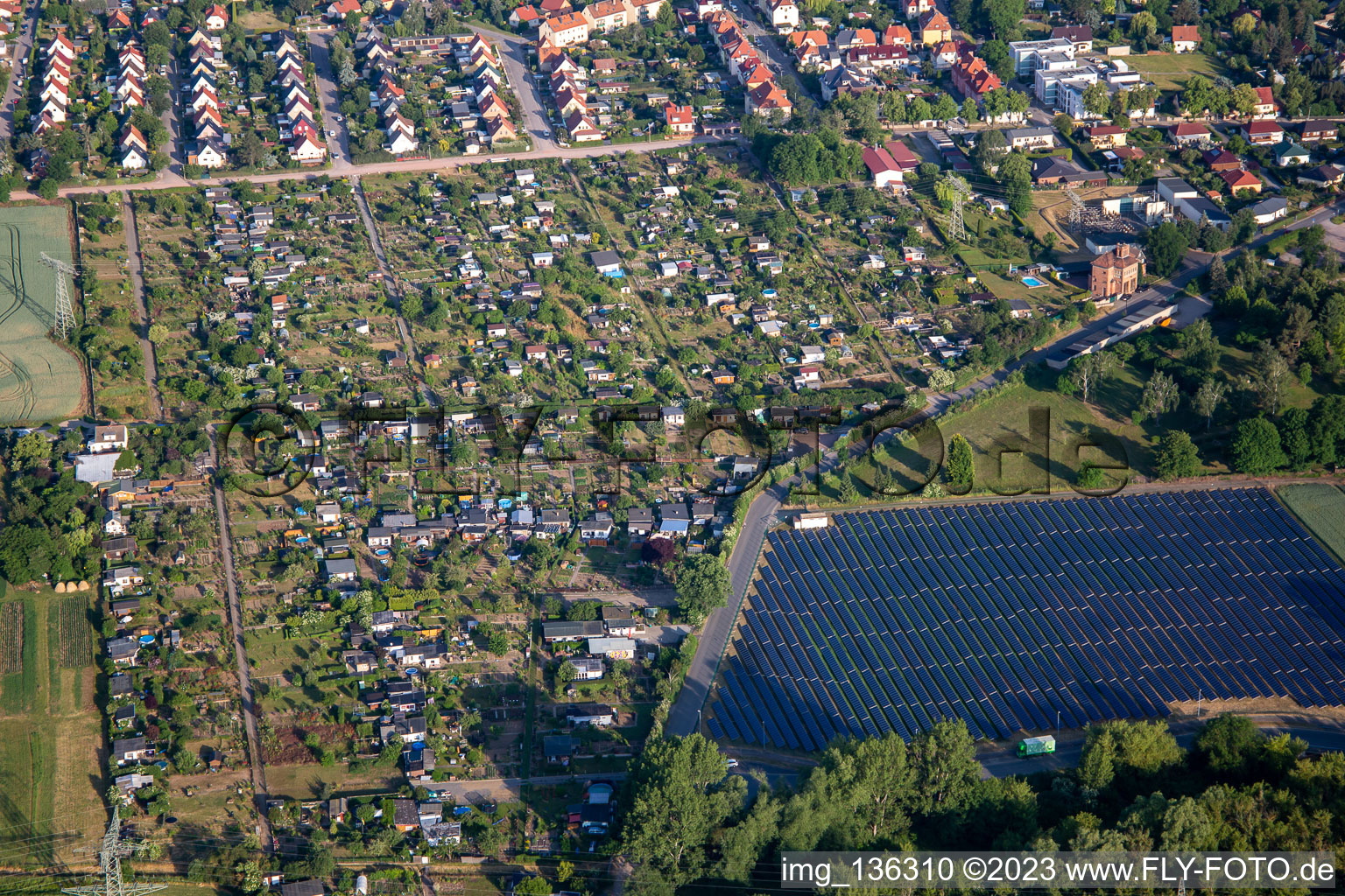 Solar field on Badeborner Weg in Quedlinburg in the state Saxony-Anhalt, Germany