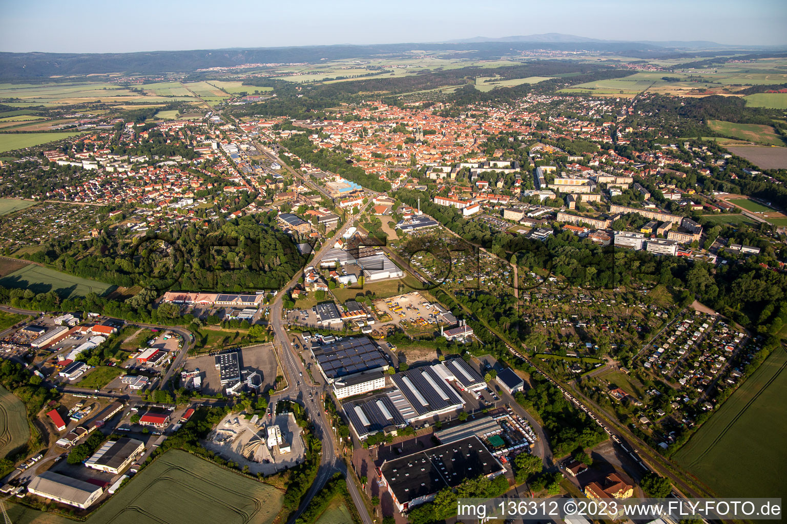 Magdeburger Straße commercial area in Quedlinburg in the state Saxony-Anhalt, Germany