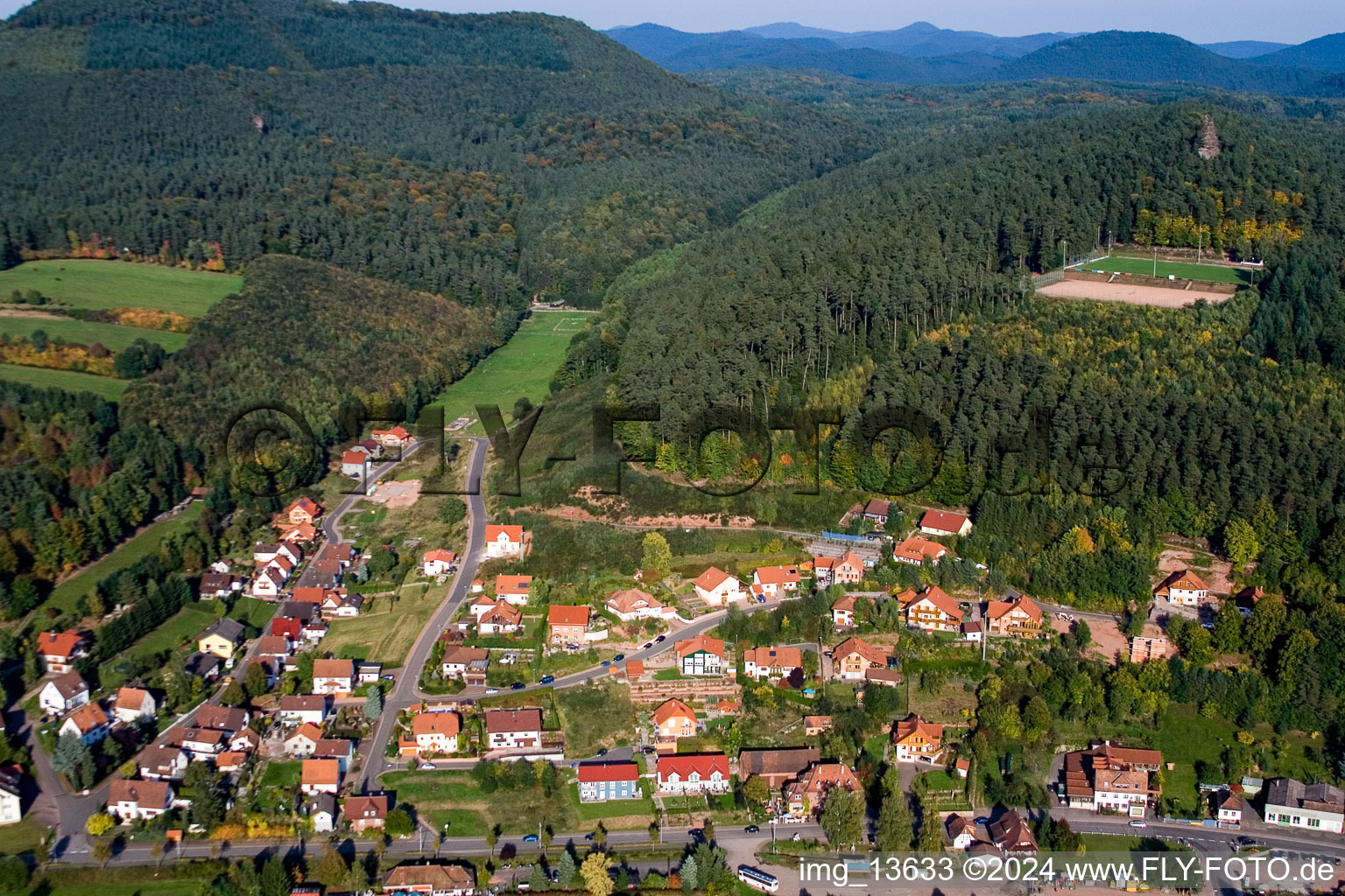 Bundenthal in the state Rhineland-Palatinate, Germany seen from a drone