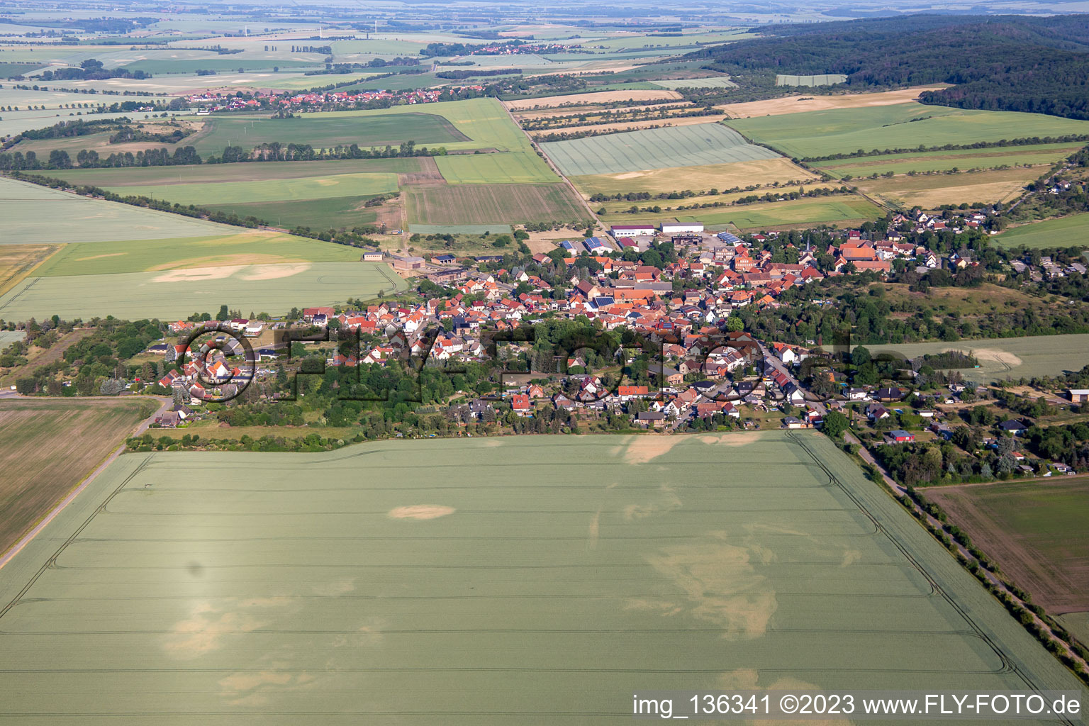 From the east in the district Sargstedt in Halberstadt in the state Saxony-Anhalt, Germany
