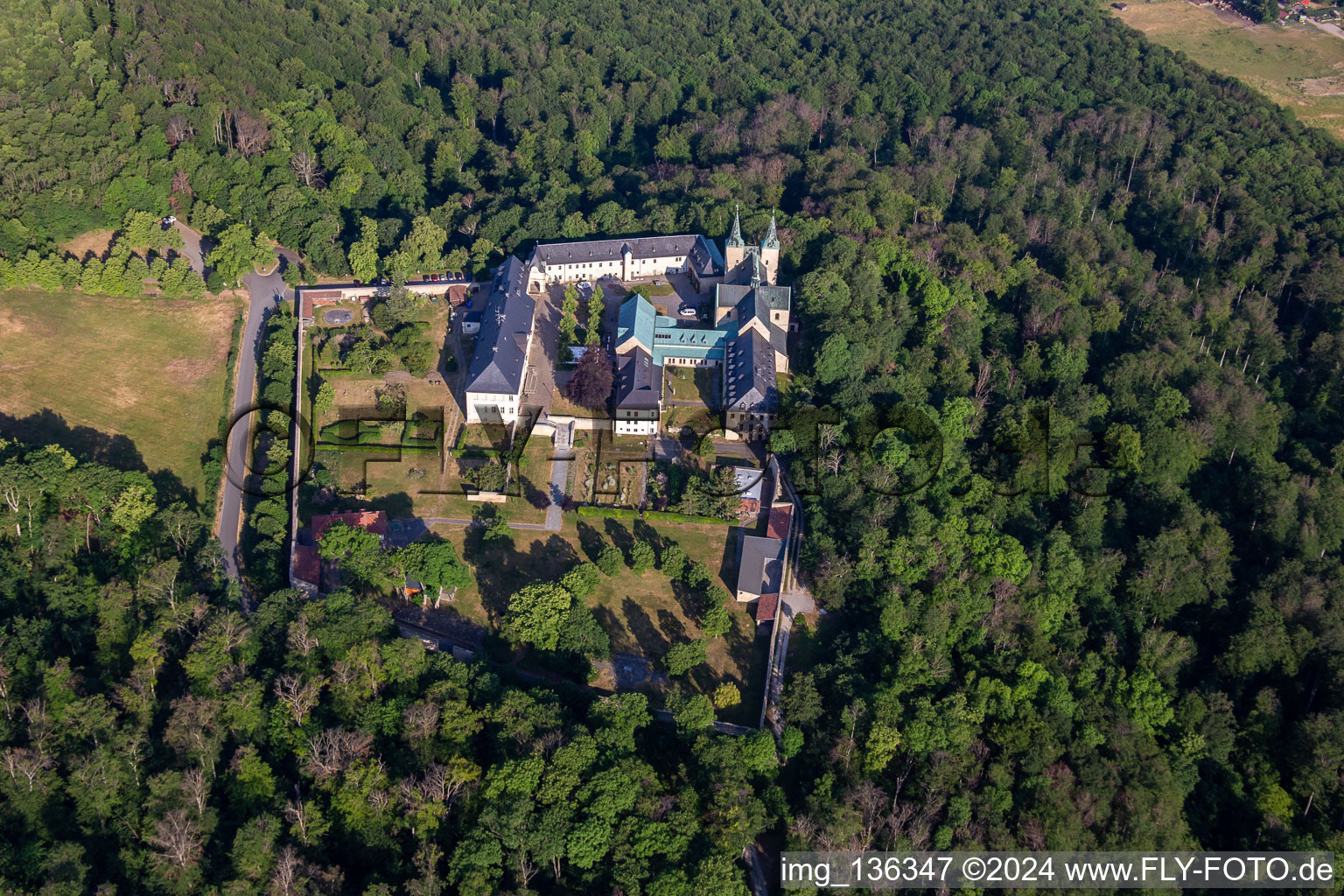 Huysburg Monastery in the district Röderhof in Huy in the state Saxony-Anhalt, Germany from above