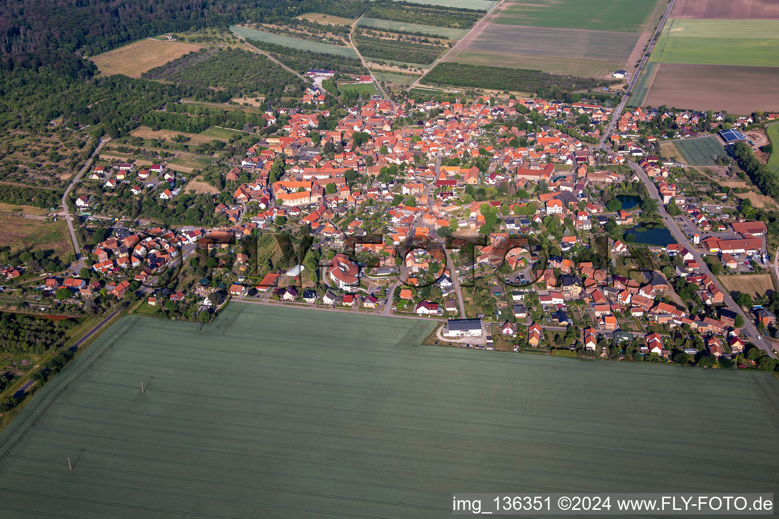 From the east in the district Dingelstedt am Huy in Huy in the state Saxony-Anhalt, Germany