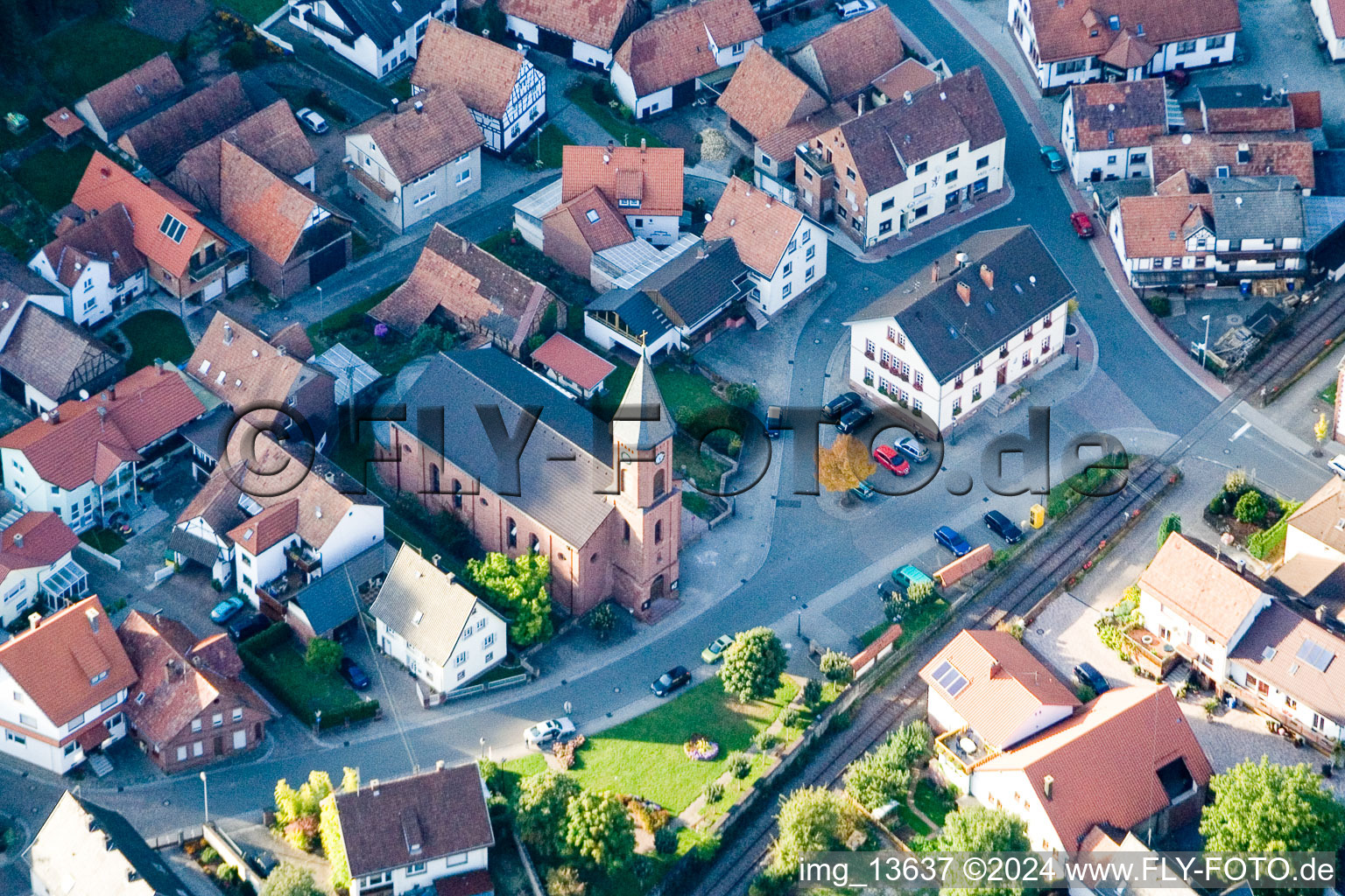 Town View of the streets and houses of the residential areas in Bruchweiler-Baerenbach in the state Rhineland-Palatinate