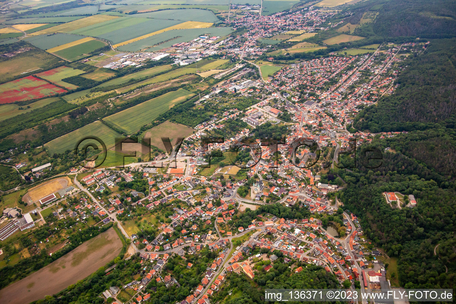 From the southwest in the district Gernrode in Quedlinburg in the state Saxony-Anhalt, Germany