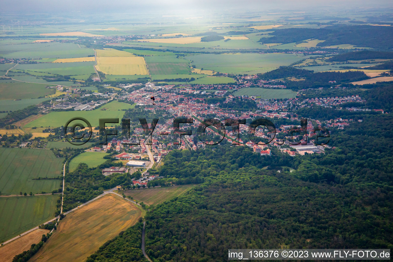 From the west in Ballenstedt in the state Saxony-Anhalt, Germany