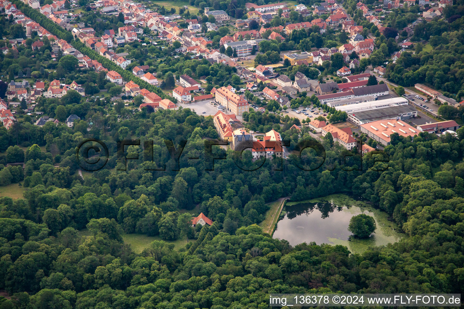 Castle pond, castle and castle park Ballenstedt eV in Ballenstedt in the state Saxony-Anhalt, Germany