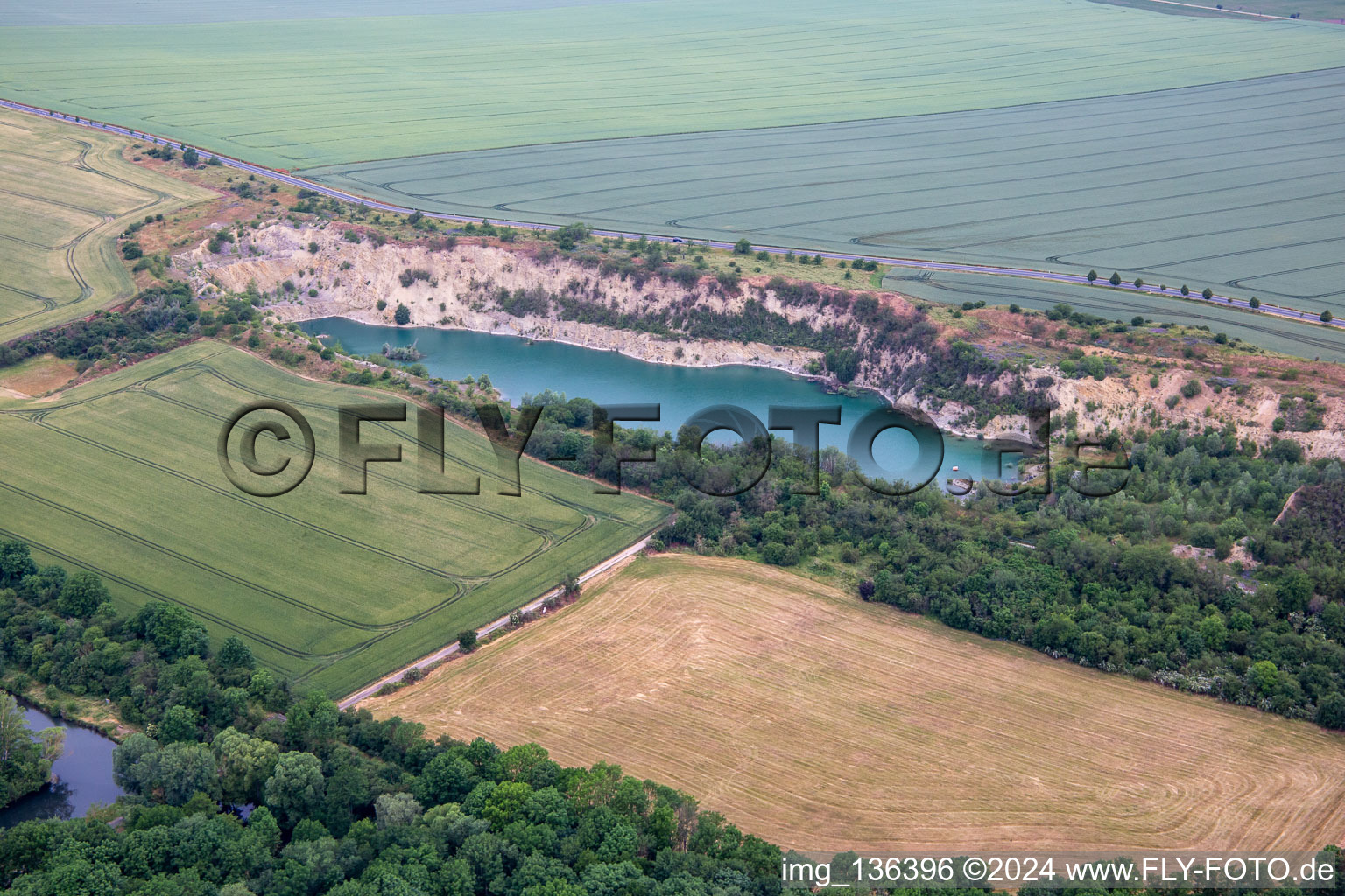 Baggersee on Bahnhofstr in the district Ermsleben in Falkenstein in the state Saxony-Anhalt, Germany