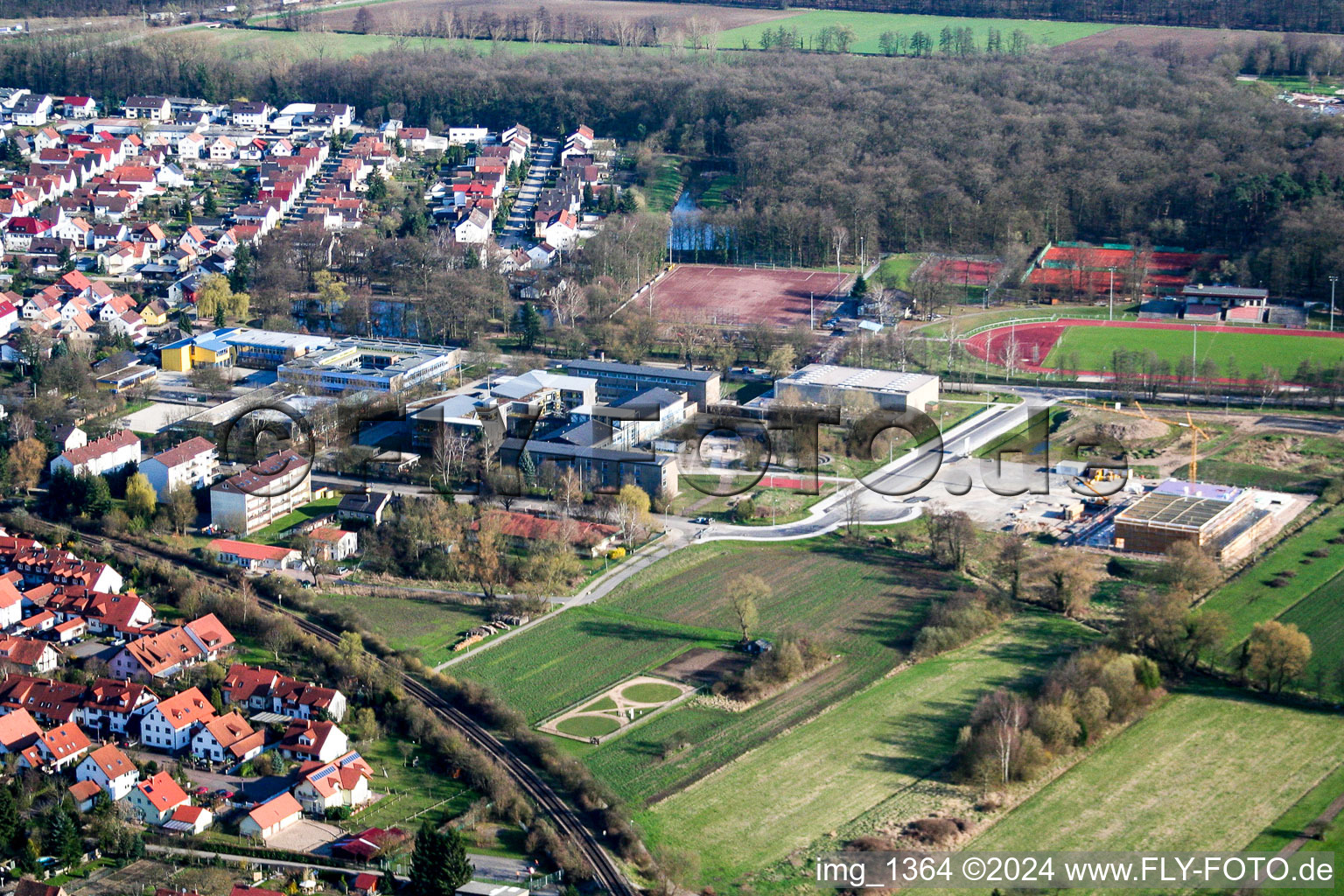 School and sports center in Kandel in the state Rhineland-Palatinate, Germany