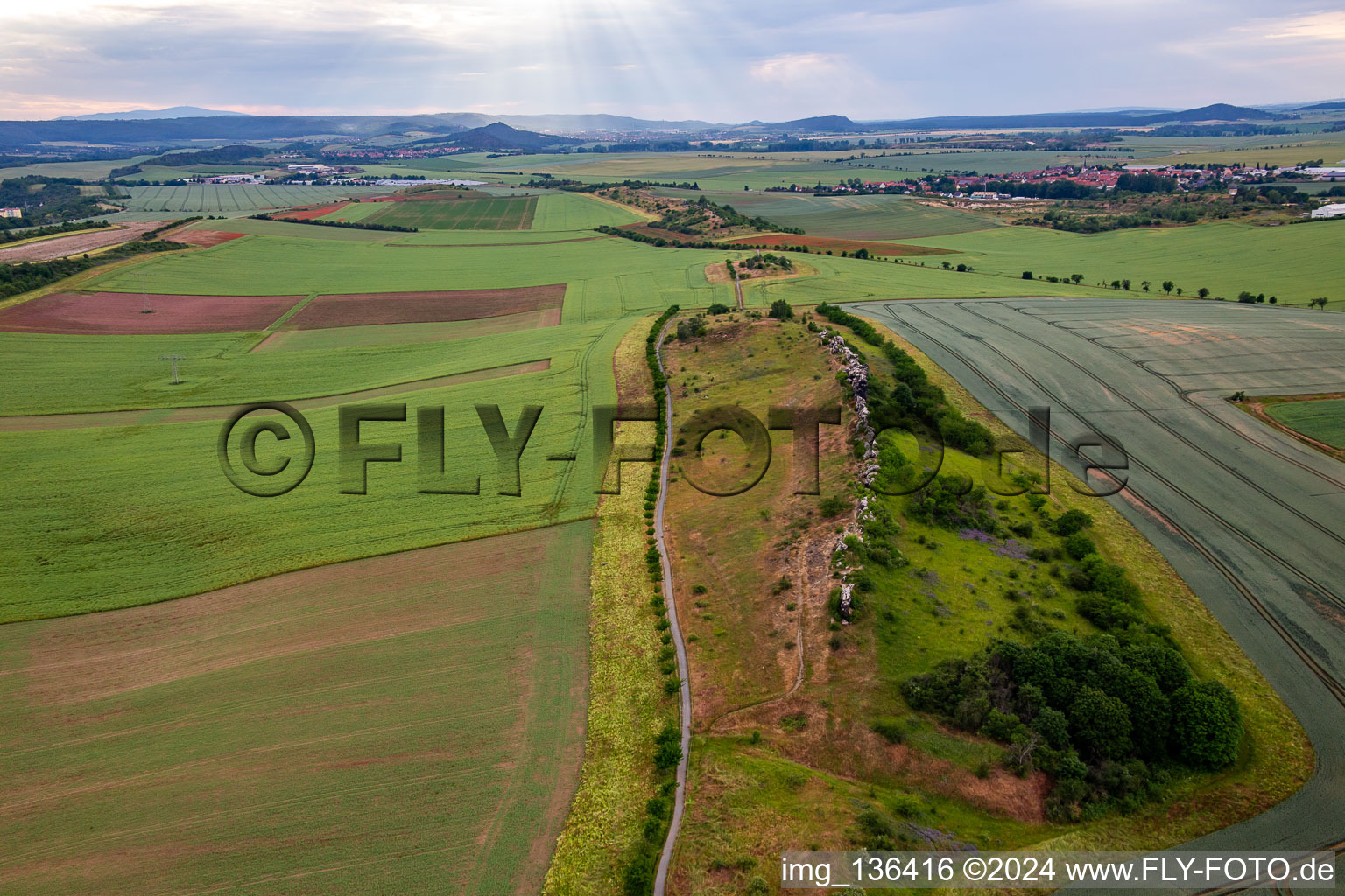 Devil's Wall (Königstein) in the district Weddersleben in Thale in the state Saxony-Anhalt, Germany out of the air