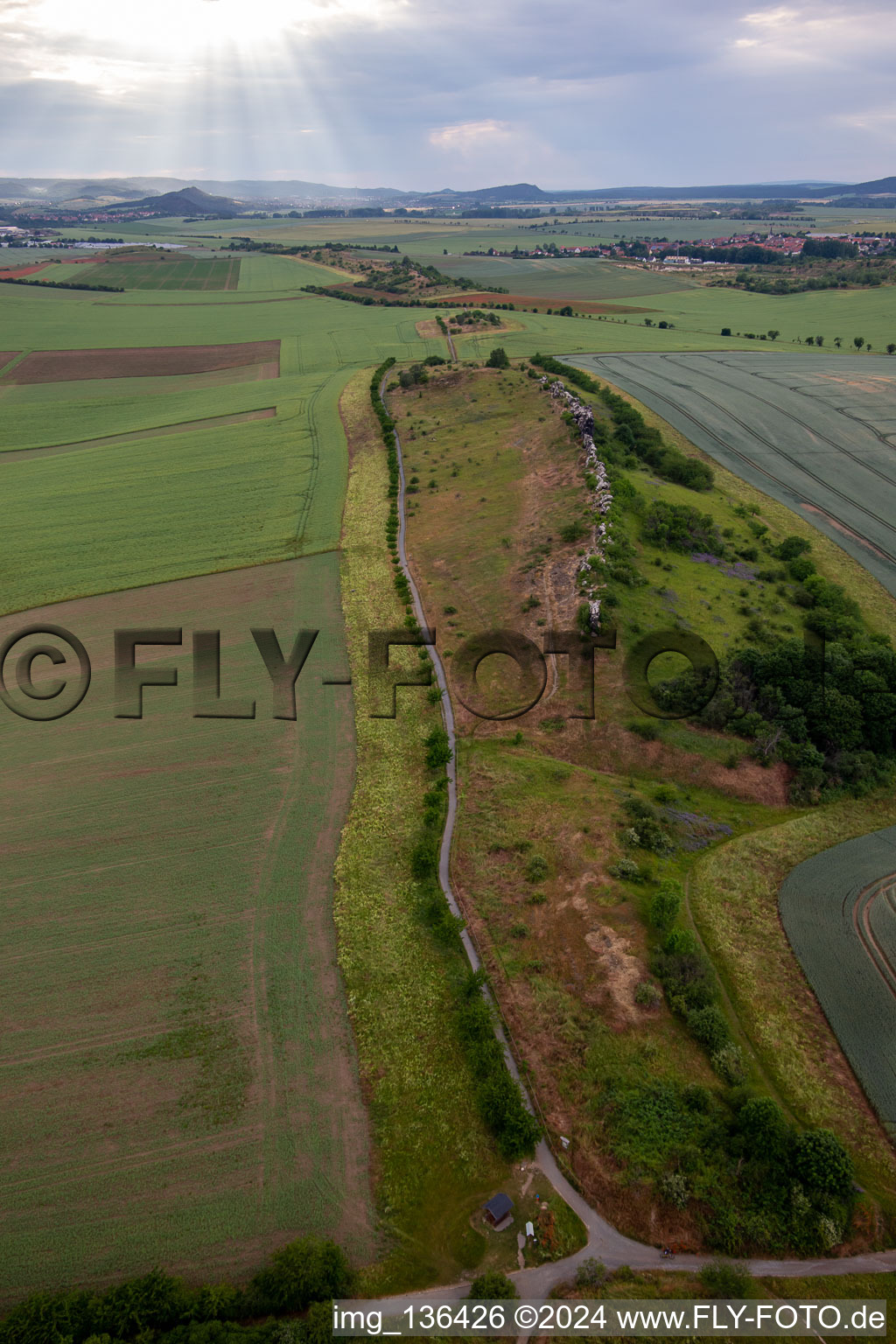 Devil's Wall center stones in the district Weddersleben in Thale in the state Saxony-Anhalt, Germany from above