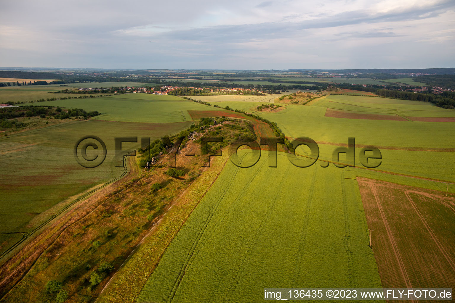 Warnstedt Devil's Wall in Thale in the state Saxony-Anhalt, Germany from above