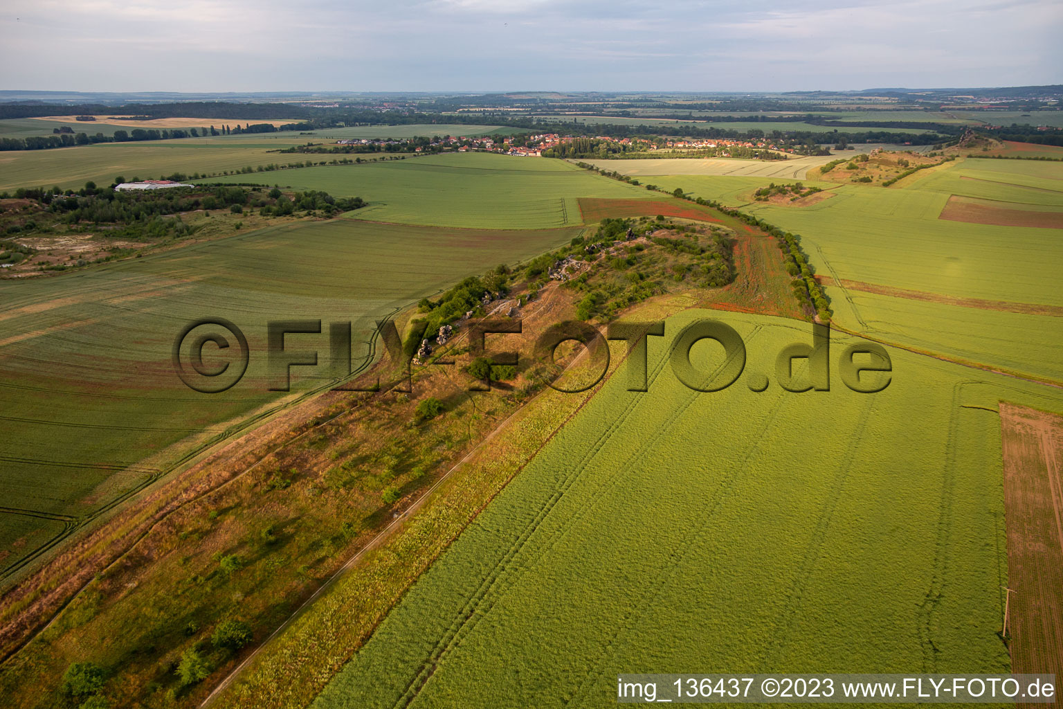 Warnstedt Devil's Wall in Thale in the state Saxony-Anhalt, Germany out of the air