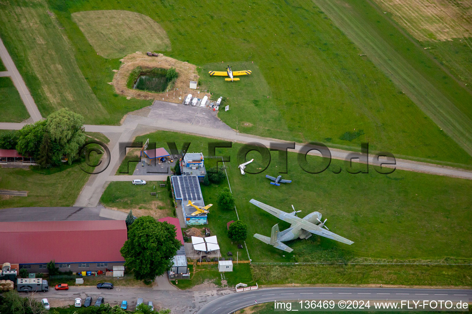 Historic aircraft at the airport Ballenstedt in the district Asmusstedt in Ballenstedt in the state Saxony-Anhalt, Germany