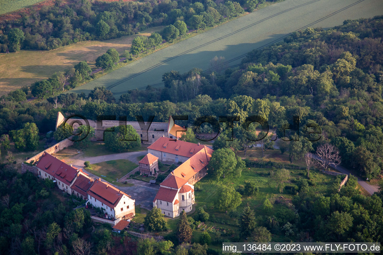 Aerial photograpy of Konradsburg in the district Ermsleben in Falkenstein in the state Saxony-Anhalt, Germany