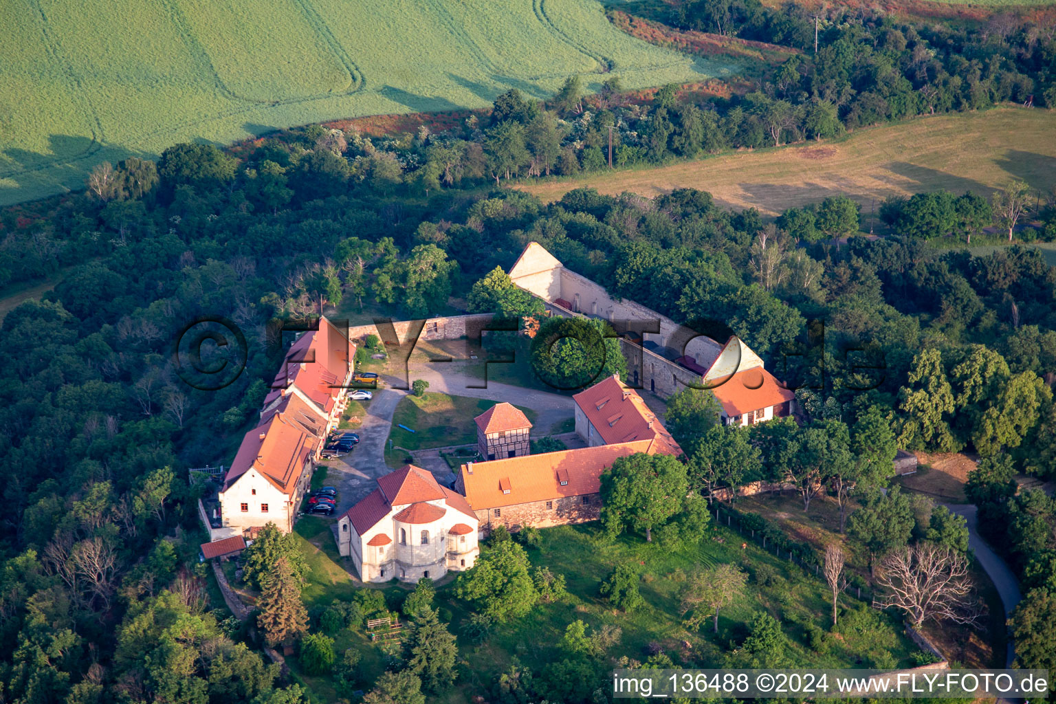 Konradsburg in the district Ermsleben in Falkenstein in the state Saxony-Anhalt, Germany out of the air