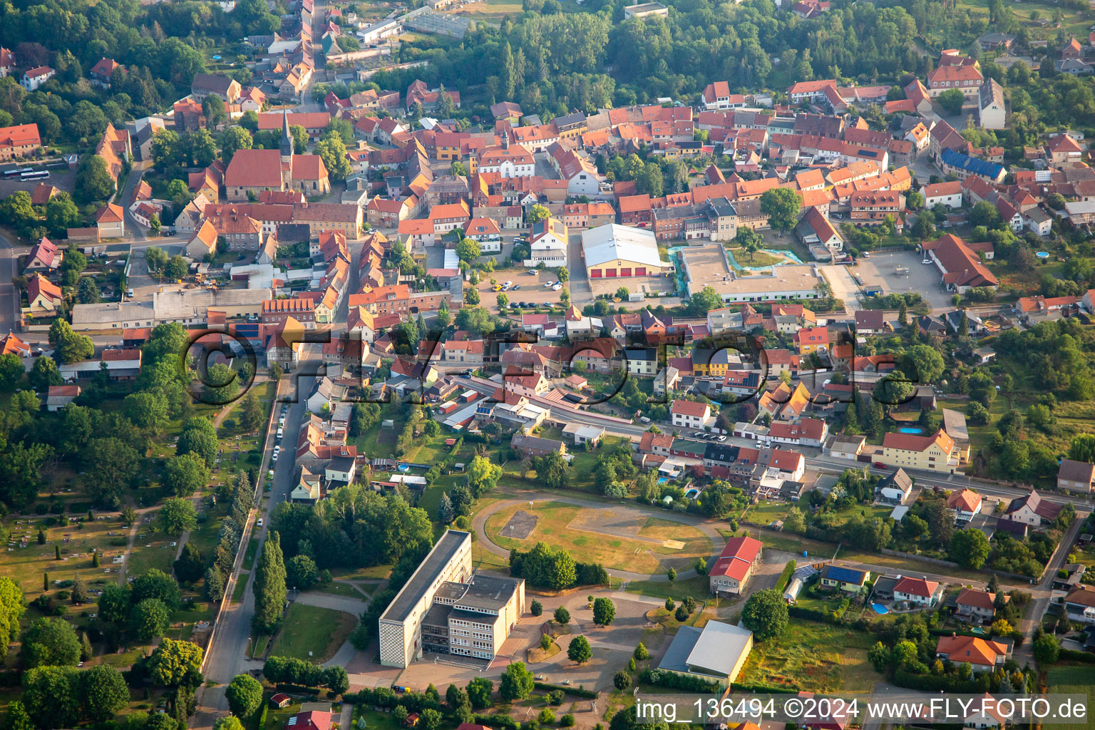 Aerial photograpy of District Ermsleben in Falkenstein in the state Saxony-Anhalt, Germany