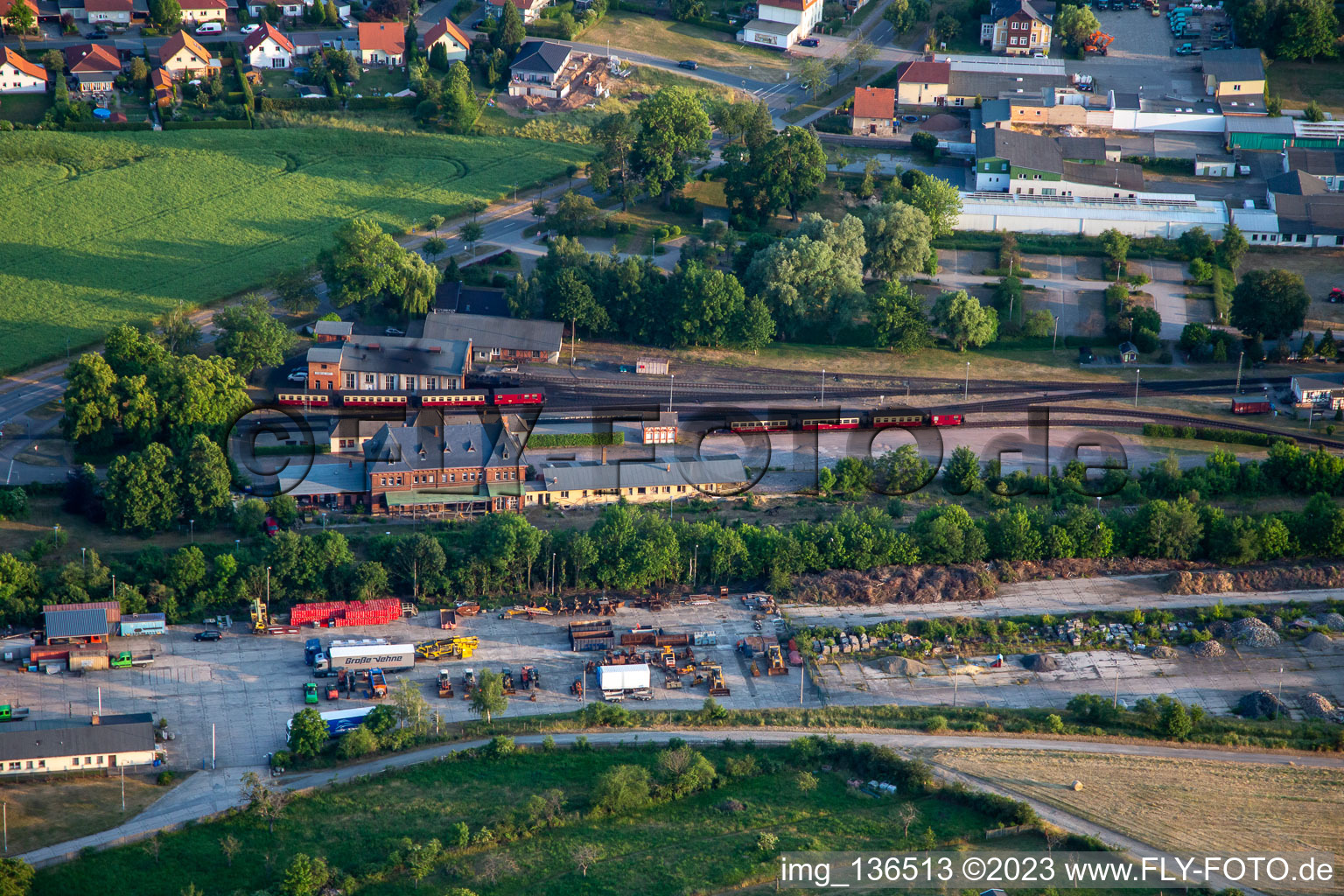Aerial photograpy of Station Gernrode in the district Gernrode in Quedlinburg in the state Saxony-Anhalt, Germany